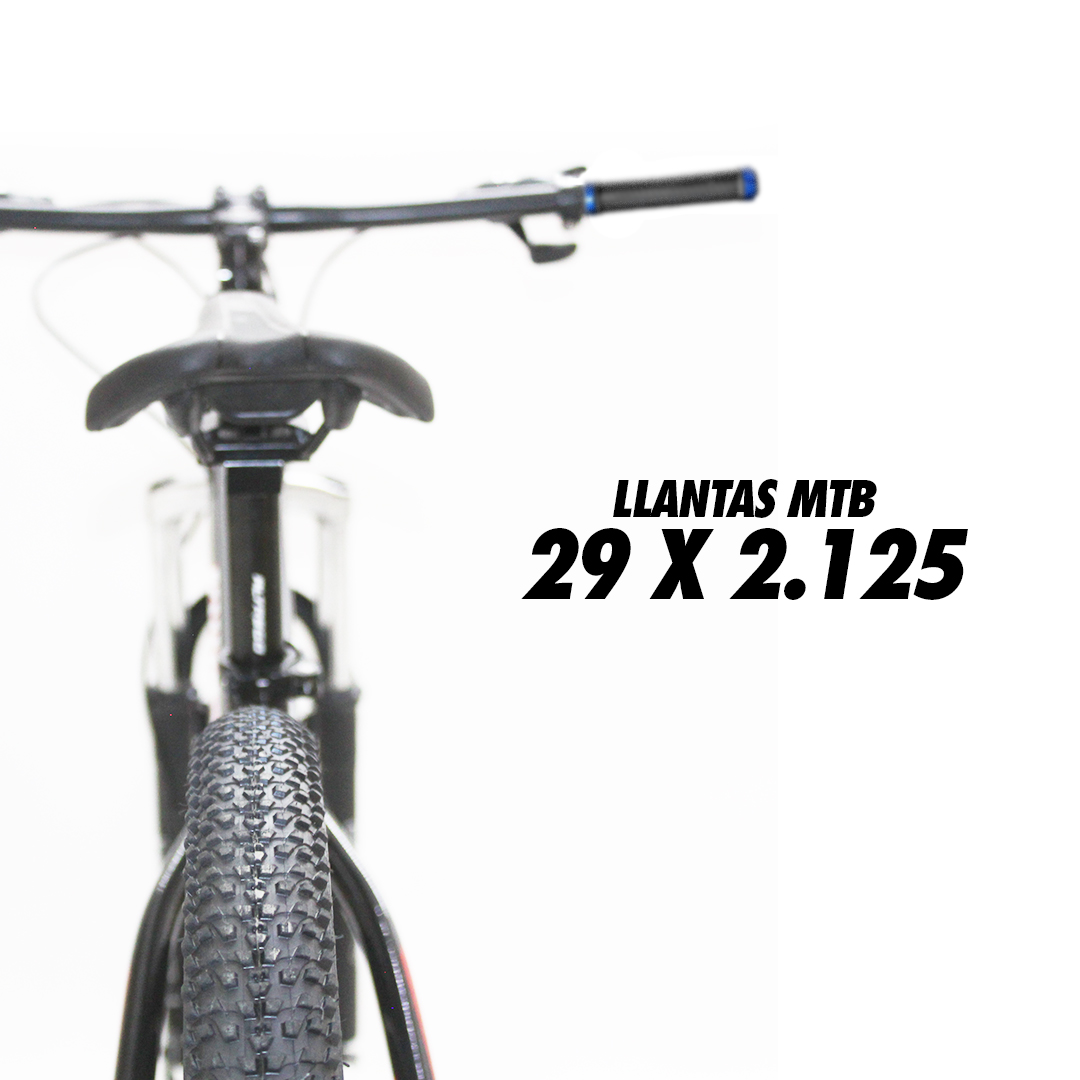 Bicicleta R29 Mtb Azul Suspensión 21 Vel Freno De Disco Mecánico