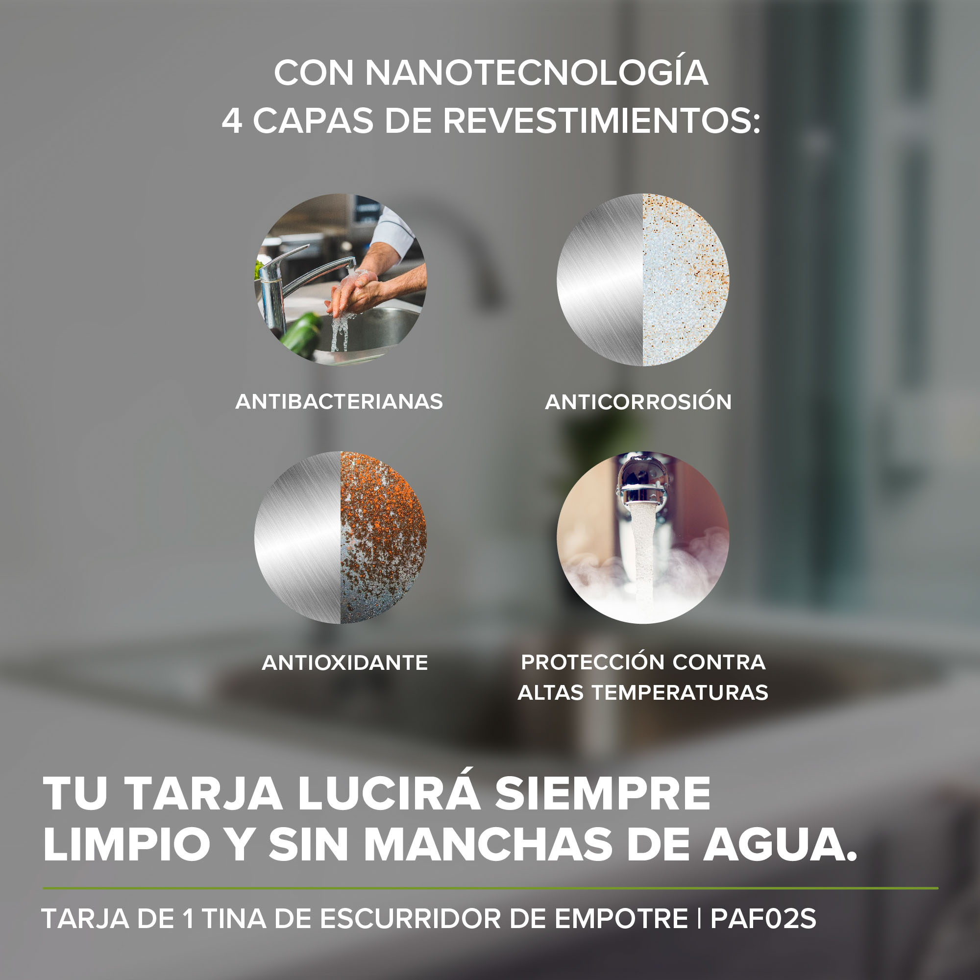 Combo Fregadero Tarja Acero Inoxidable Escurridor Empotre PAF02S