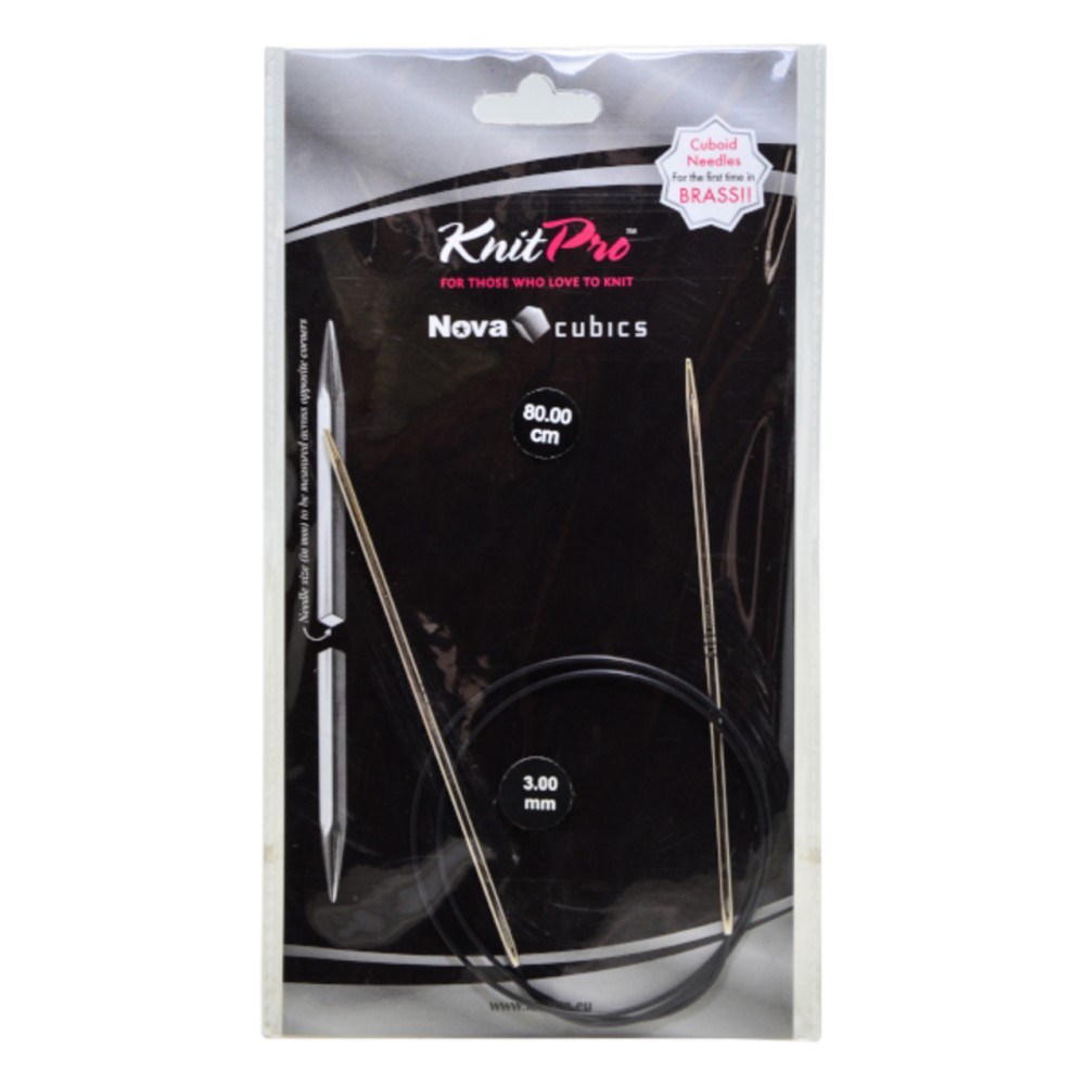 Aguja Circular 3mm Metal Nova Cubics Flexible 80cm KnitPro