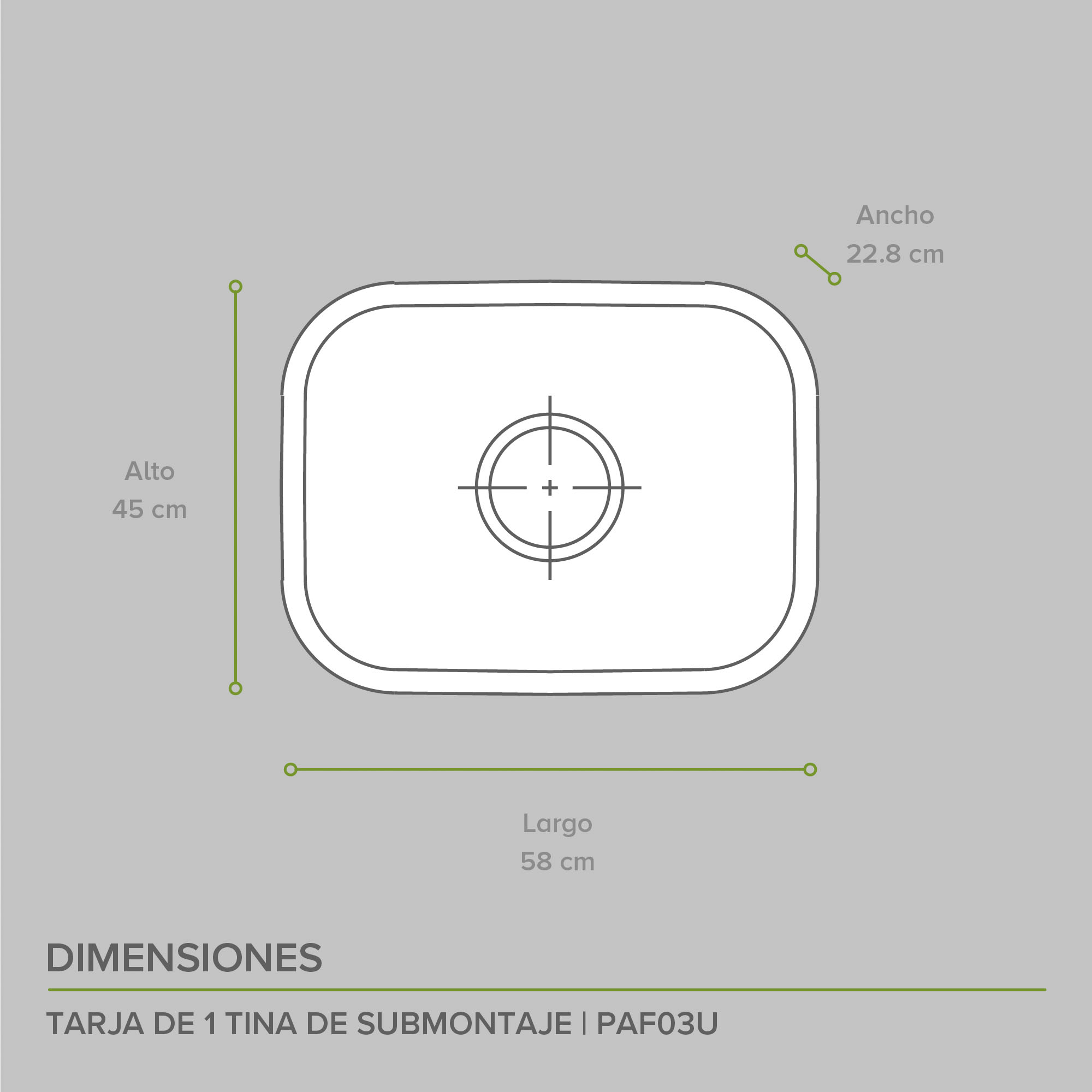 Combo Fregadero Tarja Acero Inoxidable  Con Submontaje PAF03U 