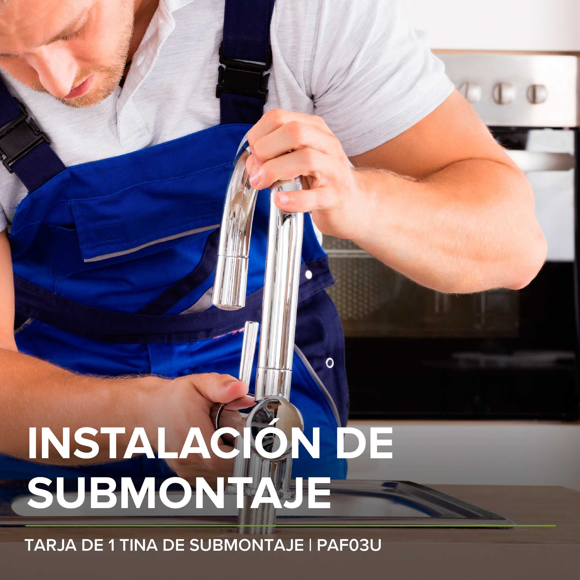 Combo Fregadero Tarja Acero Inoxidable  Con Submontaje PAF03U 