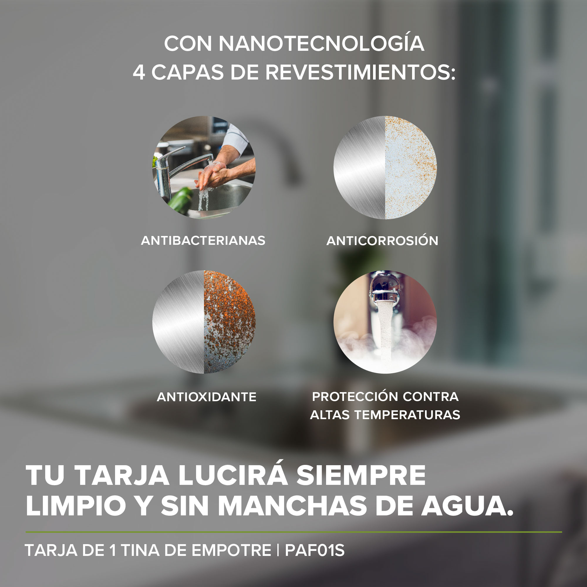 Tarja Fregadero Acero Inoxidable De Empotre PAF01S