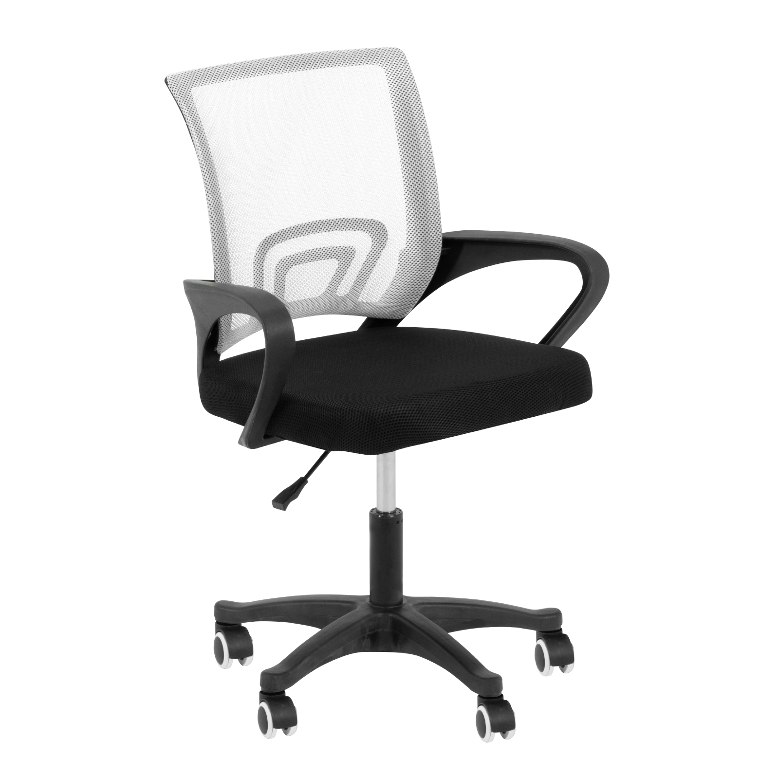 Silla de Oficina Ergonomica con Tela Transpirable y Soporte Lumbar, Silla de Escritorio con Ruedas + Altura Ajustable
