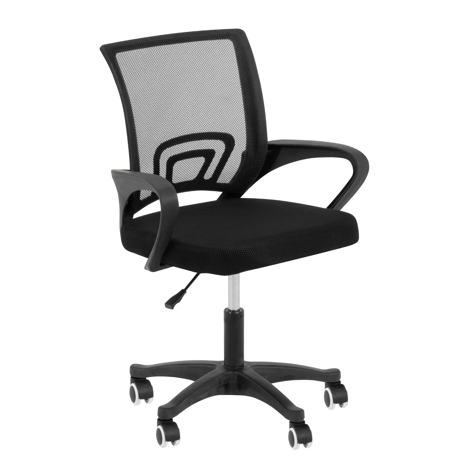 Silla de Oficina Ergonomica con Tela Transpirable y Soporte Lumbar, Silla de Escritorio con Ruedas + Altura Ajustable