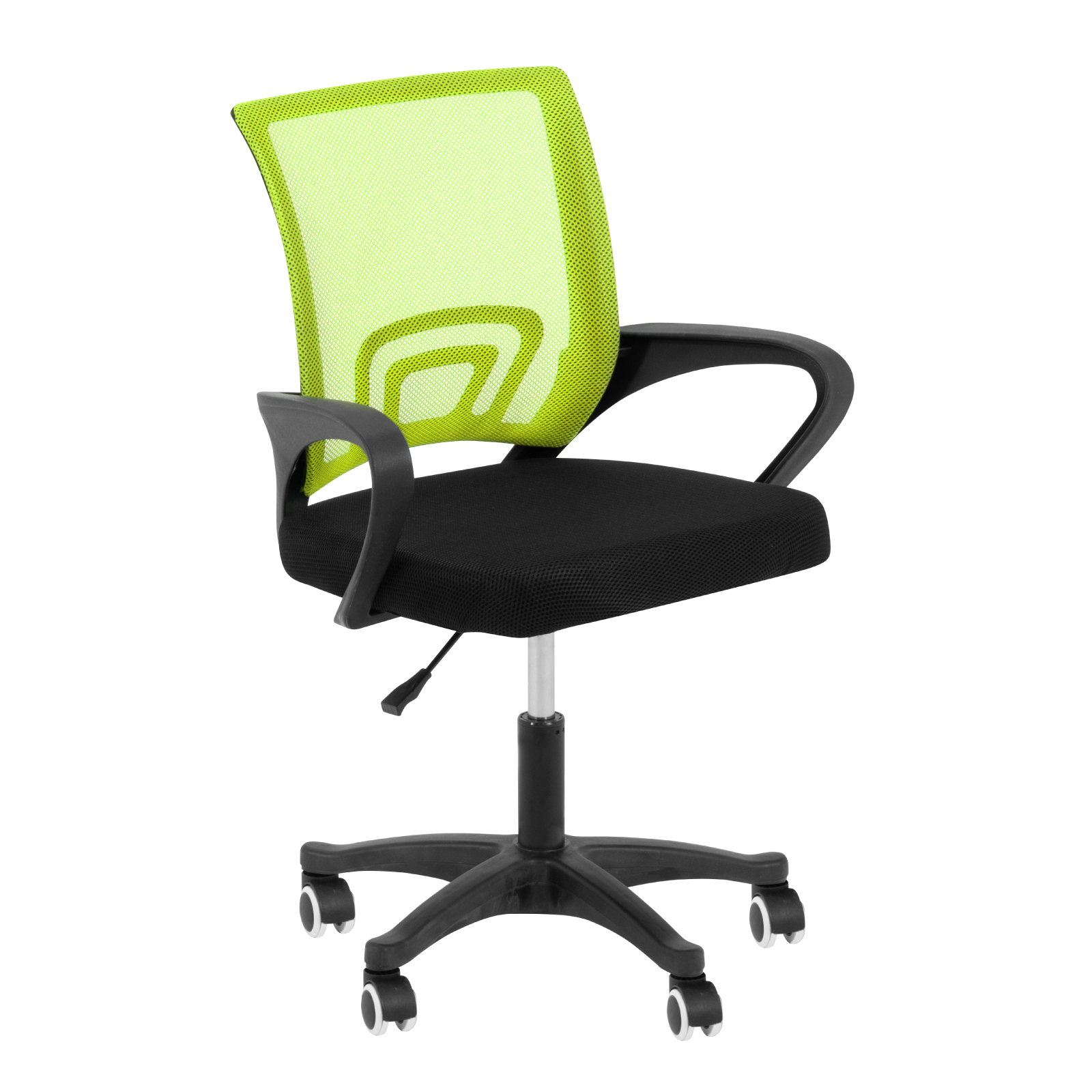 Silla de Oficina Ergonomica con Tela Transpirable y Soporte Lumbar, Silla de Escritorio con Ruedas + Altura Ajustable