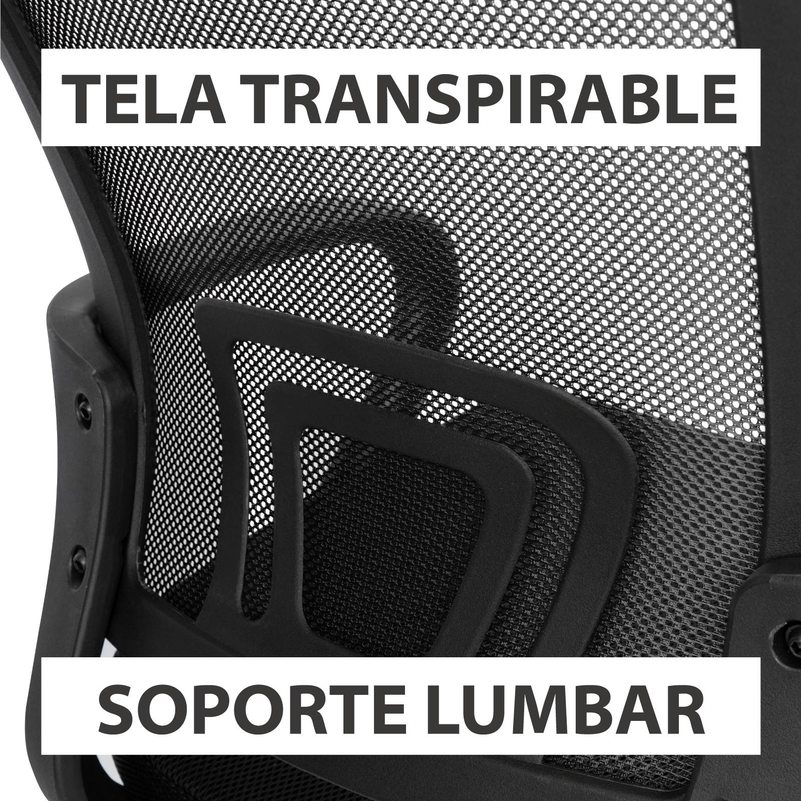Silla de Oficina Ergonomica con Tela Transpirable y Soporte Lumbar, Silla de Escritorio con Ruedas + Altura Ajustable