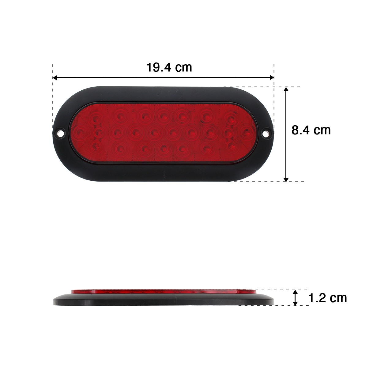 10 Plafon Ovalado 24 Led Bisel Negro Alta Baja Estrobo