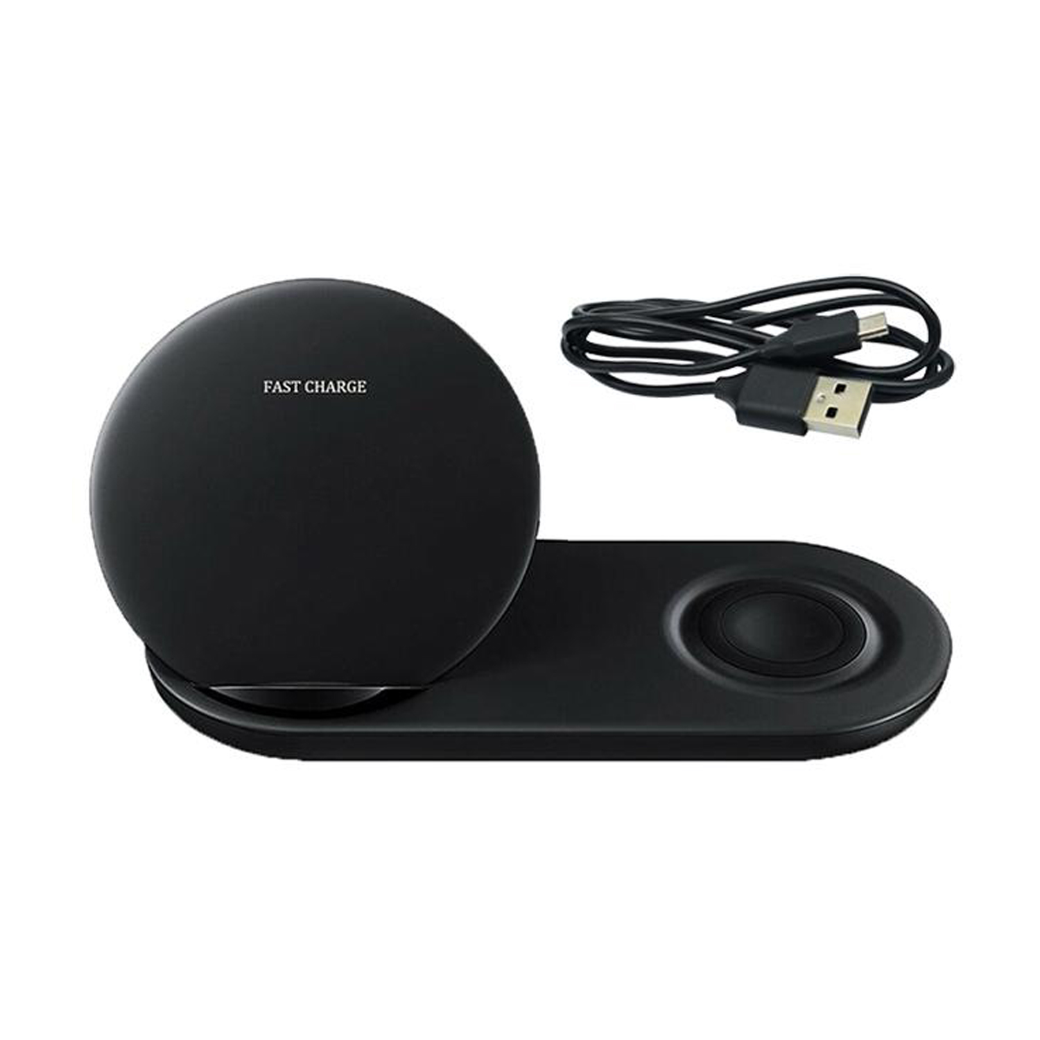 Cargador Soporte Para Celular MXRSH-002-2 Entrada 9V 1A Qi Negro Cable USB Incluido Tipo C, RoundStand