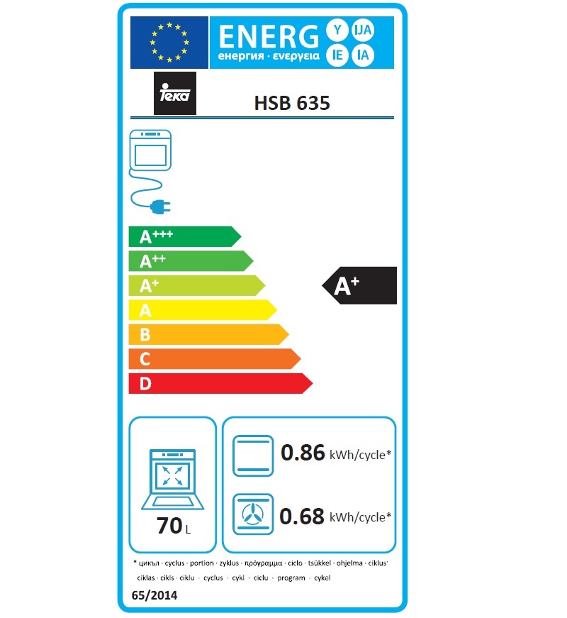 Horno Eléctrico Empotrable Teka HSB 635 de 60 cm Acero Inox Antihuella y Display.