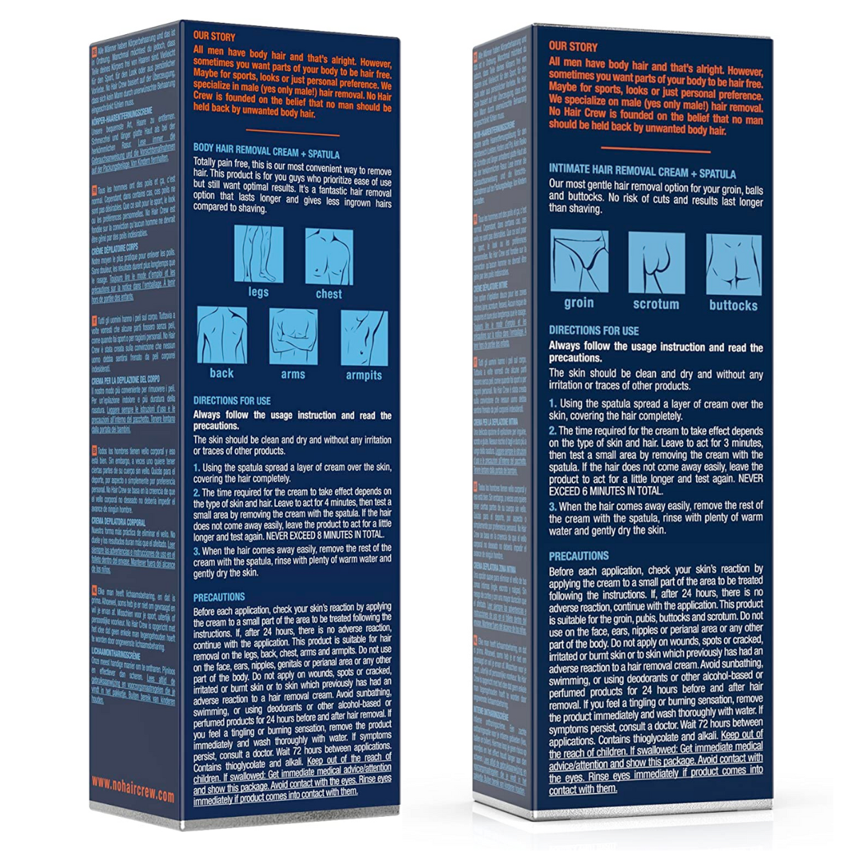 NO HAIR CREW Combo Pack Crema Body 200ml +  Crema Intimate 100ml