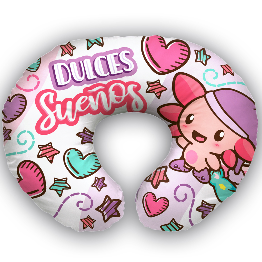 Cojin De Viaje Dulces Sueños Almohada Para Cuello Descanso