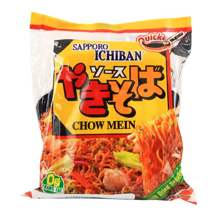 Sopa instantanea Yakisoba Pasta Sapporo Ichiban Chow Mein Instantaneo De 102 G. ( 3 Bolsas )