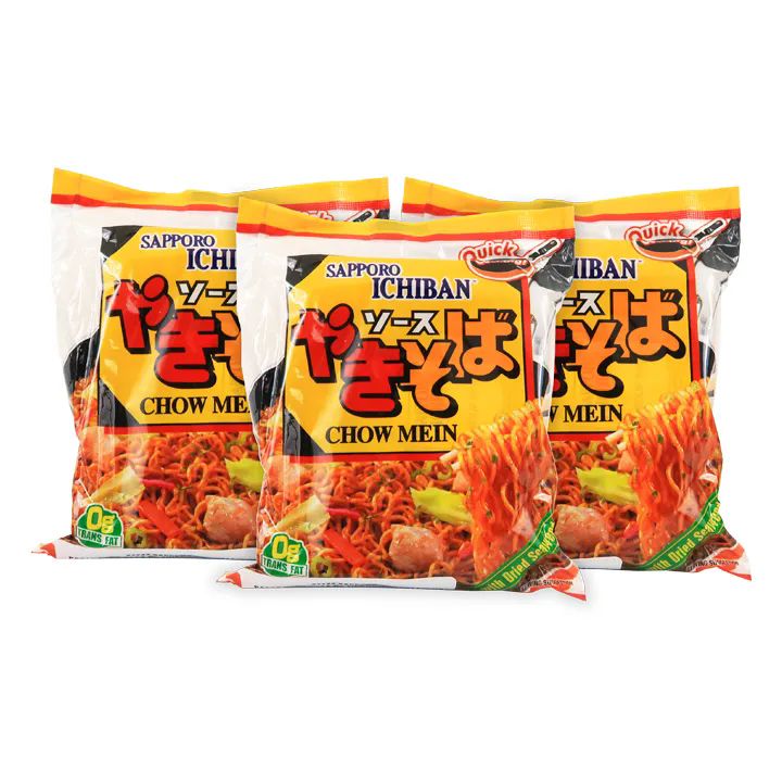 Sopa instantanea Yakisoba Pasta Sapporo Ichiban Chow Mein Instantaneo De 102 G. ( 3 Bolsas )