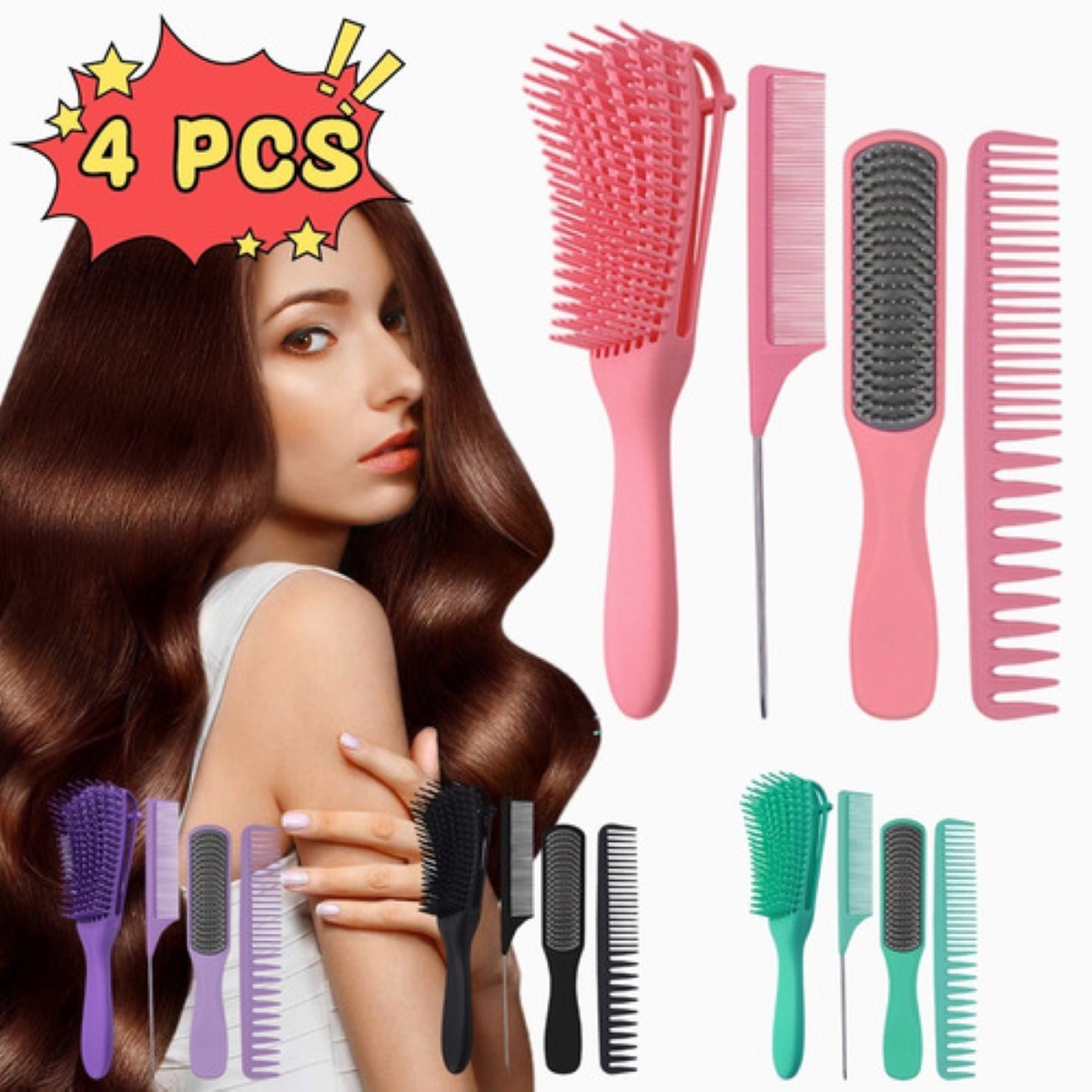 Cepillo Para Cabello Desenredar El Cabello Rizado Mujeres