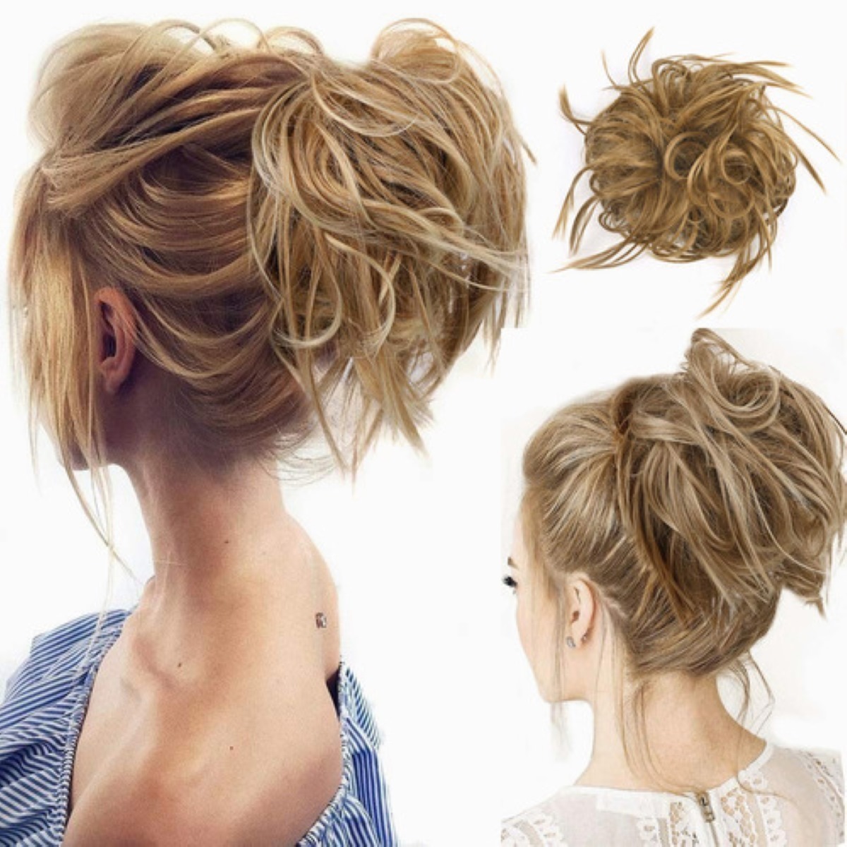 Pelucas Moño Chic Extension Cabello,postizo Pelo Desordenado