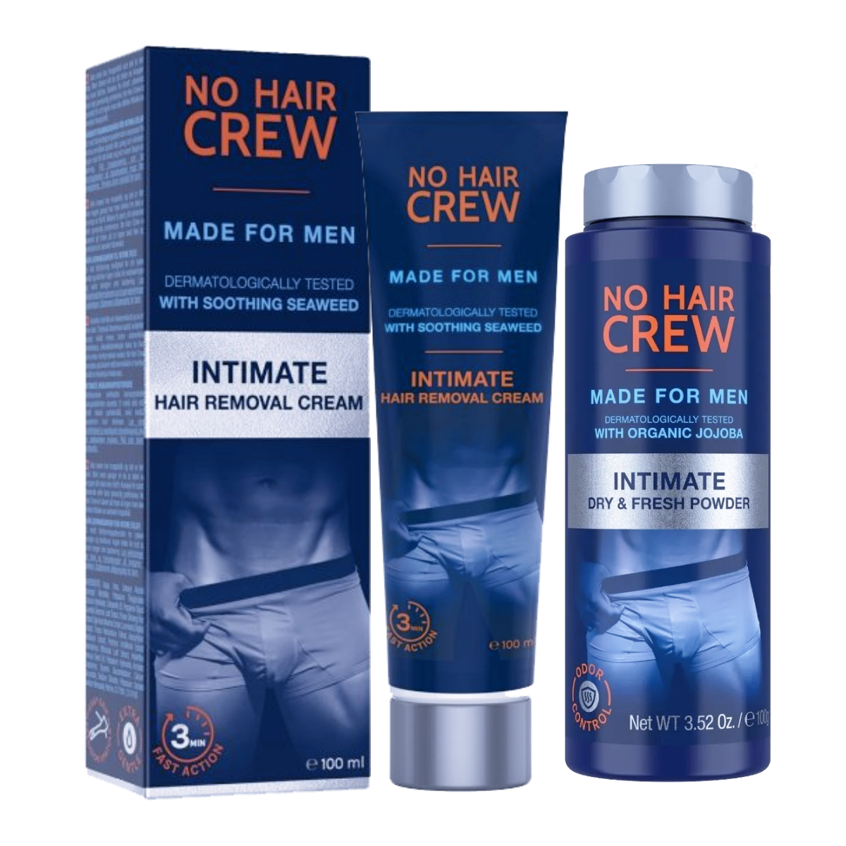 NO HAIR CREW Super DUO crema Depilatoria íntima + polvo Dry&fresh 100ml+100grs