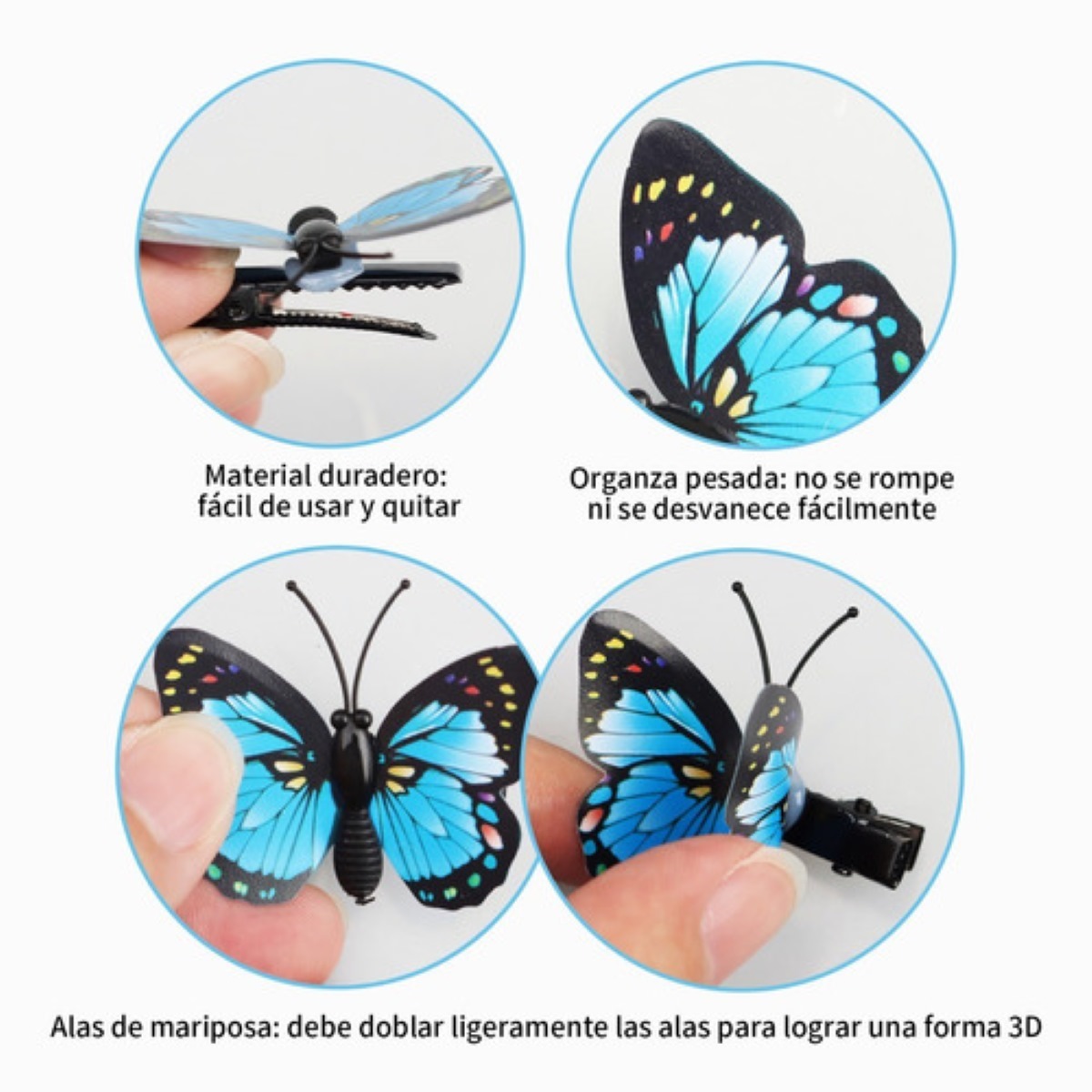 Liga Para Cabello, Con Pinzas Pasador De Pelo Mariposa,48pcs MULTICOLOR