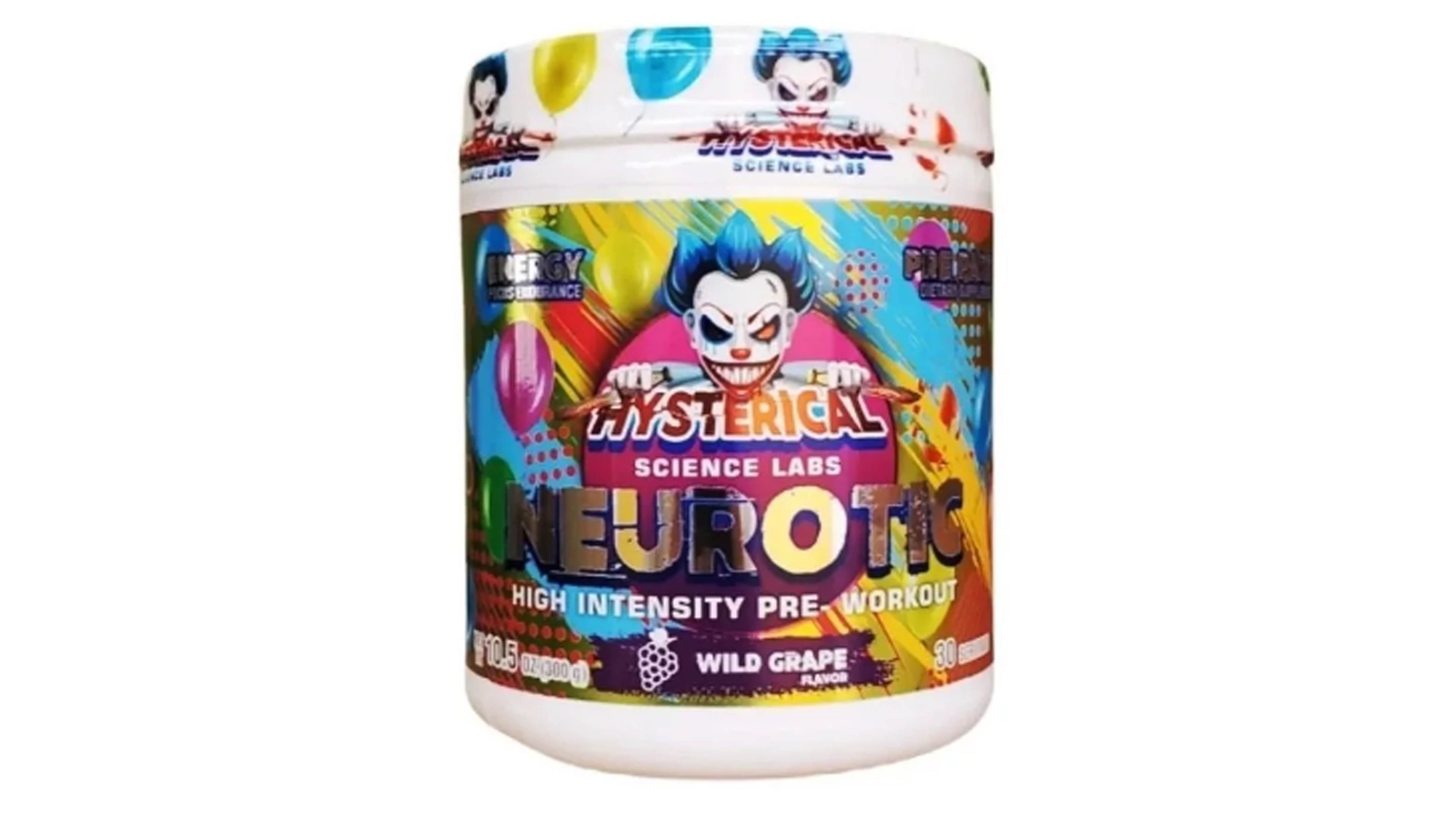  Pre Entrenador Neurotic Hysterical 30 Srv 300 Grs Gym Entrenador Sabor Uva 
