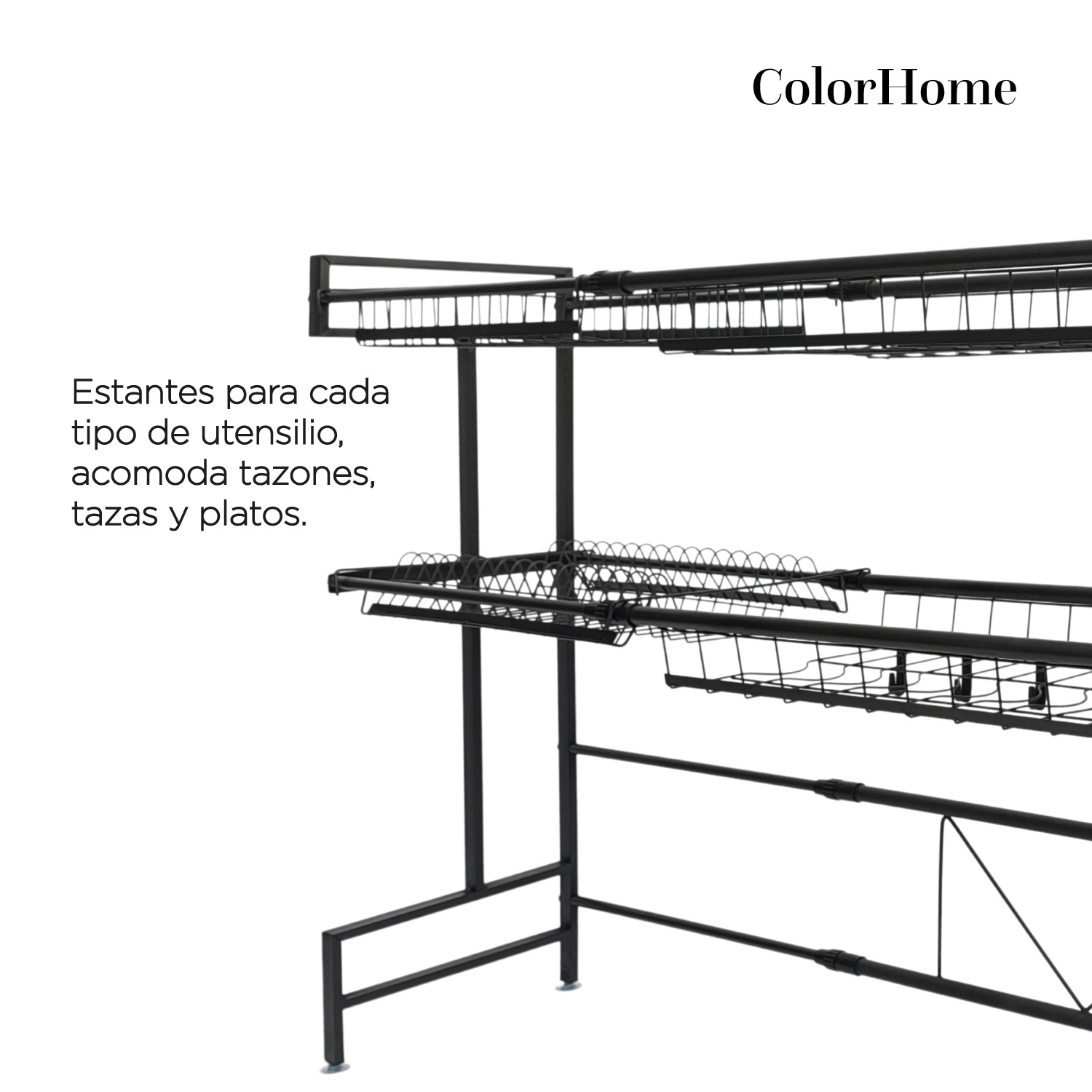 Escurridor De Platos 2 Pisos Acero Inoxidable Para Fregadero 