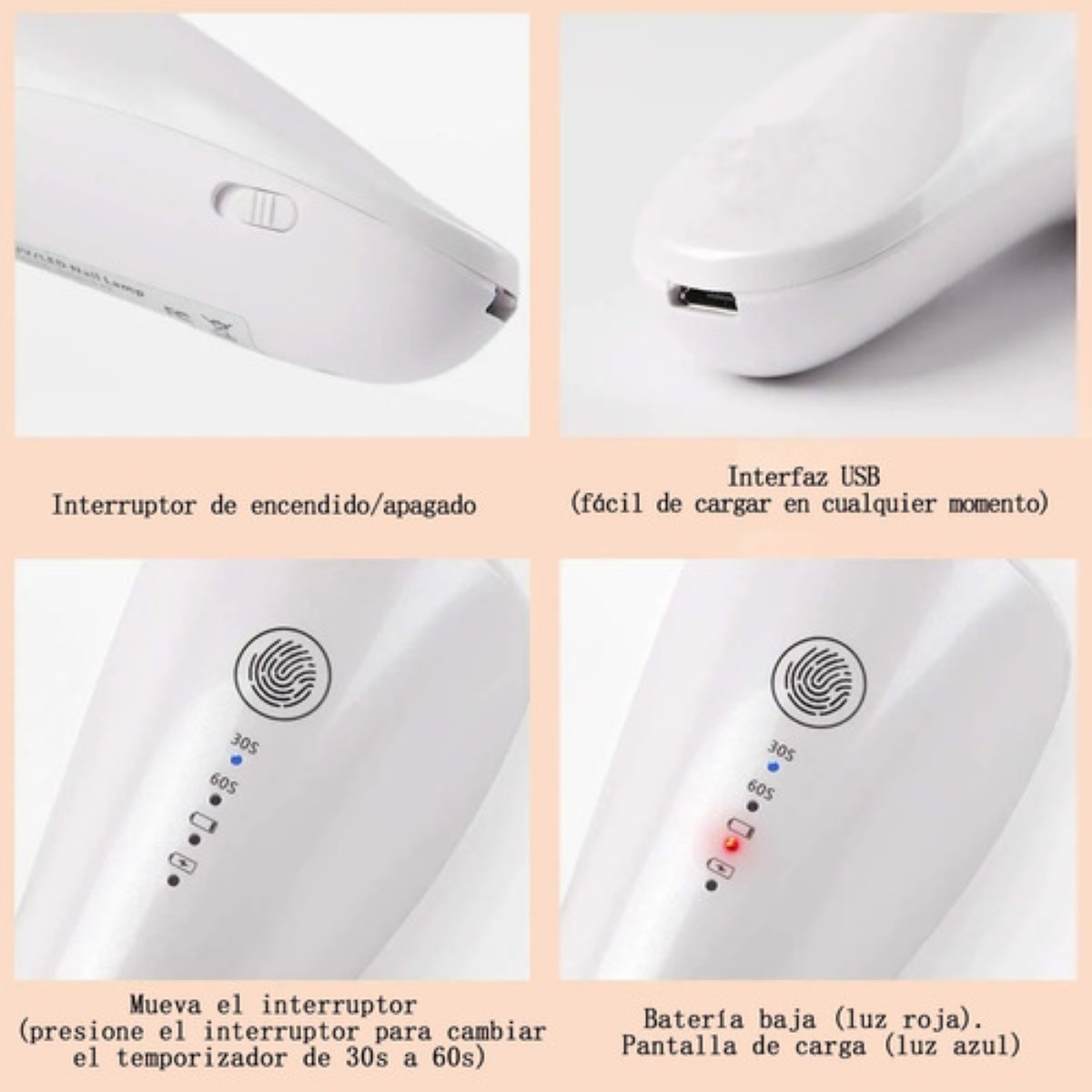 Lámpara Uv De Uñas Portátil De Manicura De Led