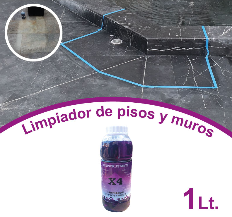 Limpiador de Pisos, Muros, quita Cemento, Cal, Salitre, Moho