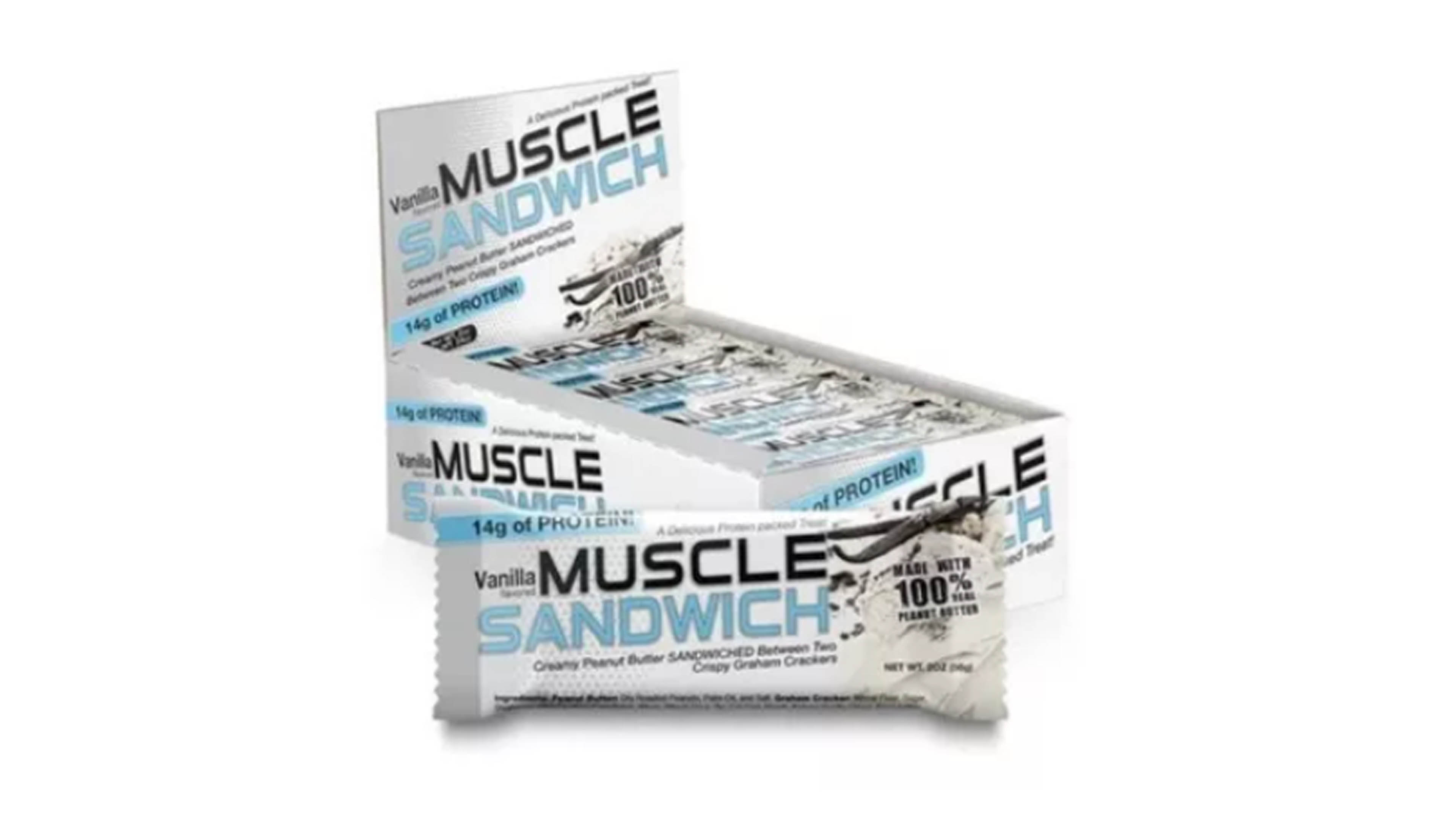 Barras de Proteina Muscle Sandwich Sabor Vainilla 12 Pack