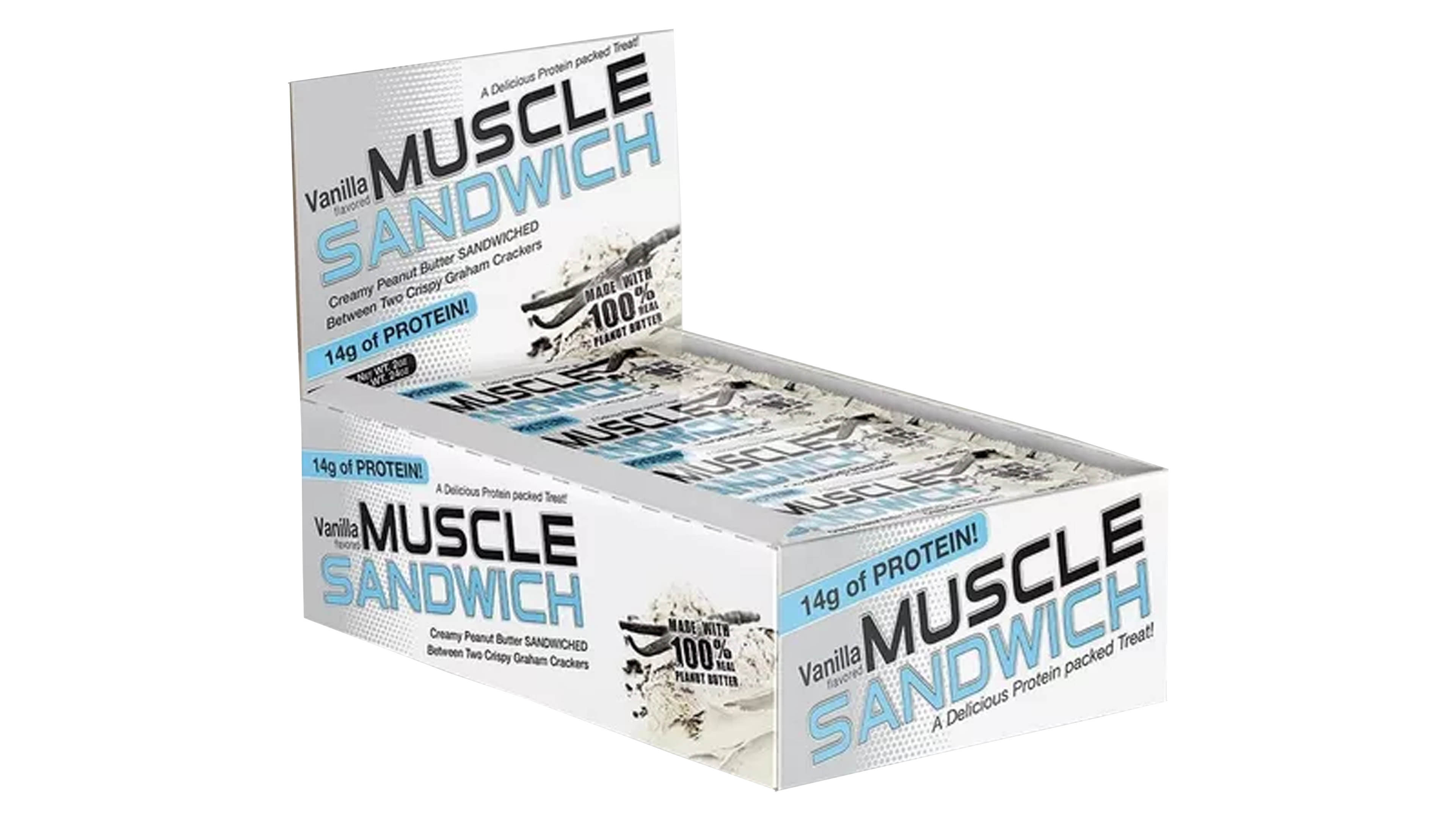 Barras de Proteina Muscle Sandwich Sabor Vainilla 12 Pack