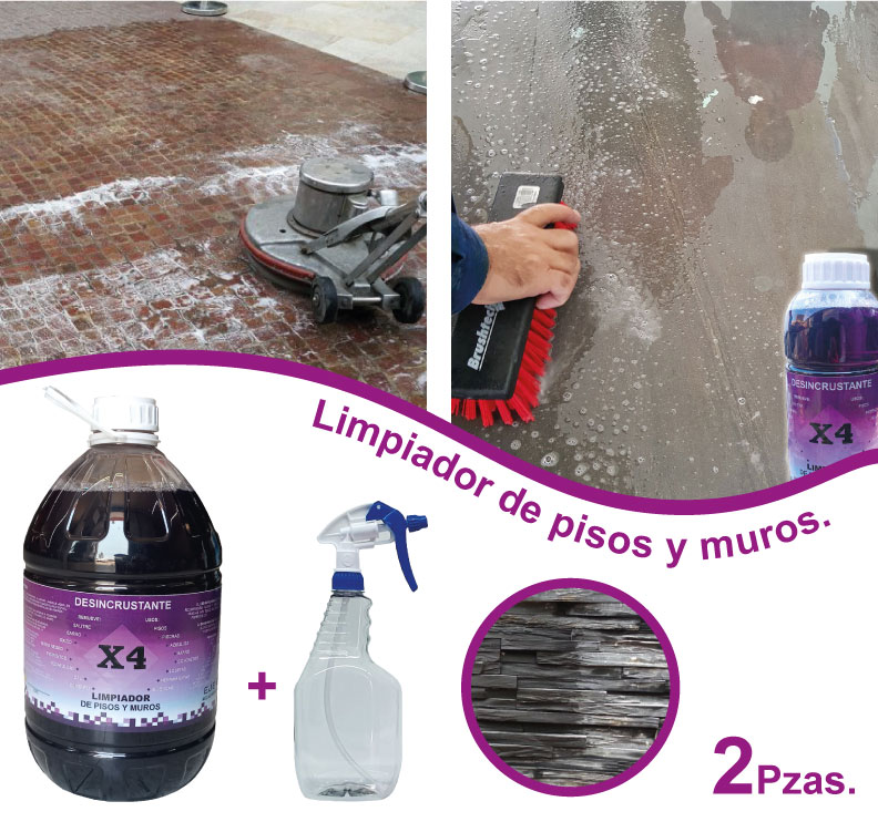 Limpiador de Pisos, Muros, quita Cemento, Cal, Salitre, Moho 5Lt