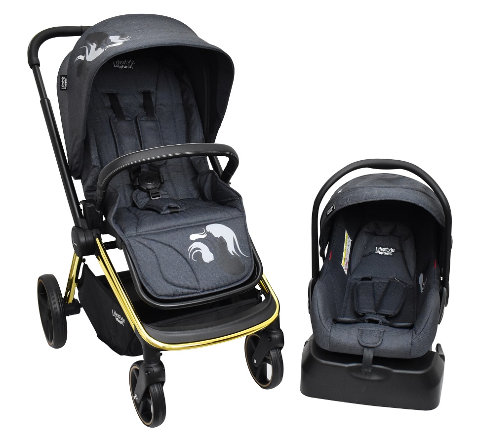 Carriola De Bebé Tipo Sistema De Viaje Aaron  Brushstroke Gold Lifestyle By Infanti