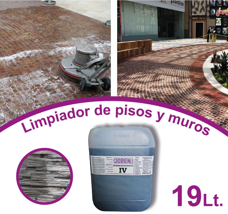 Limpiador de Pisos, Muros, quita Cemento, Cal, Salitre, Moho 19Lt
