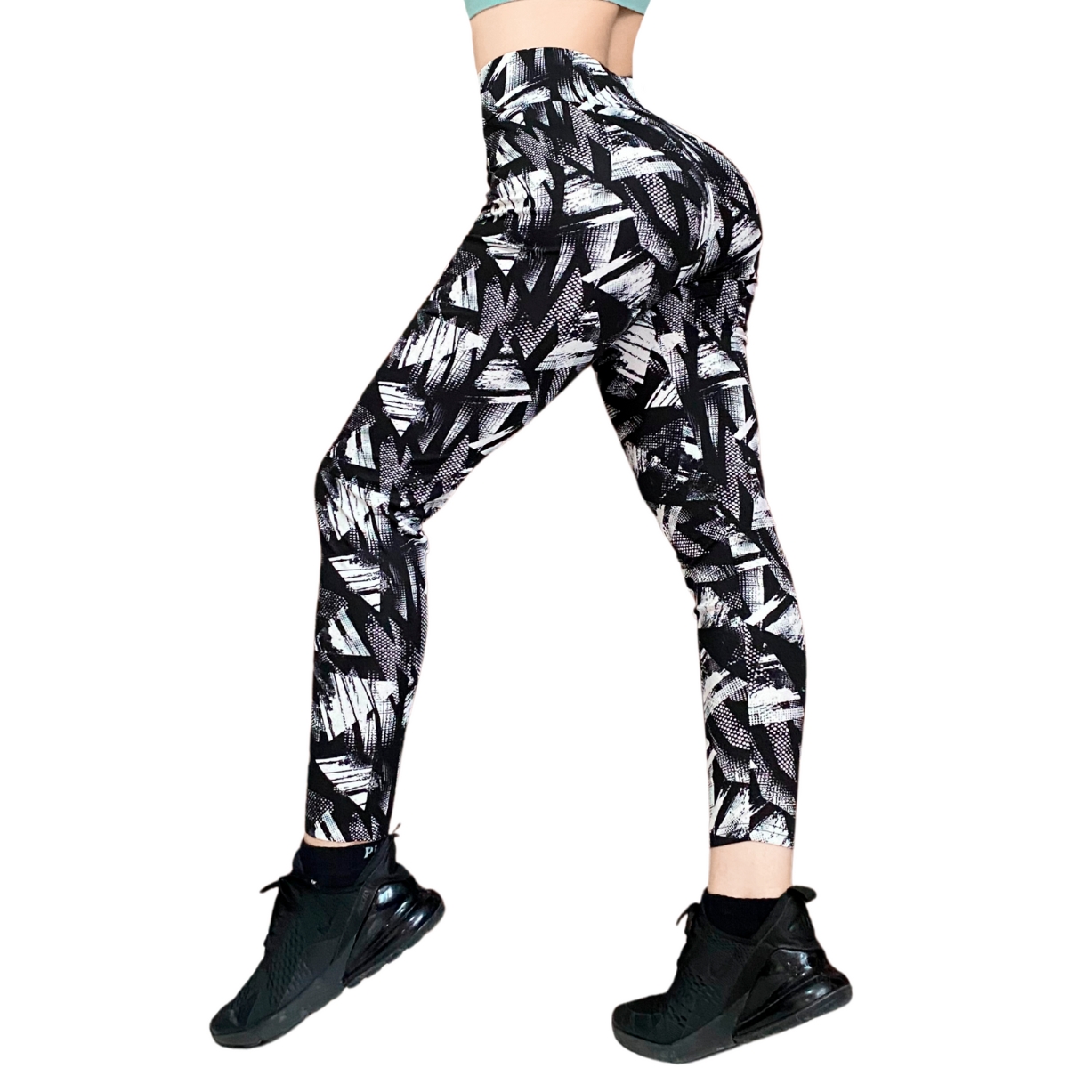 Pack De 2 Mallas Lycra Leggins Gym Casual Mayon Talle alto Mujer Diseños D2