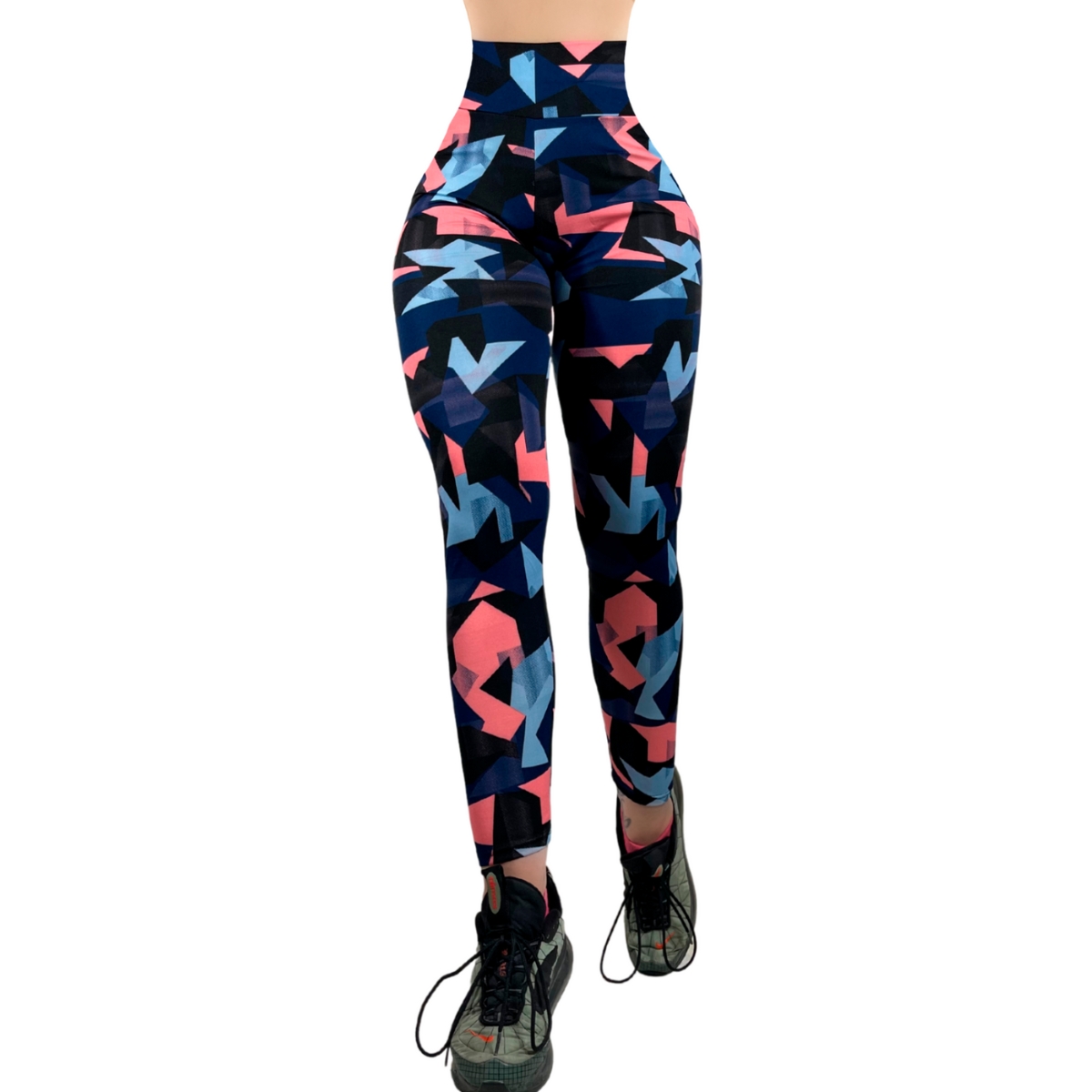 Pack De 2 Mallas Lycra Leggins Gym Casual Mayon Talle alto Mujer Diseños D3