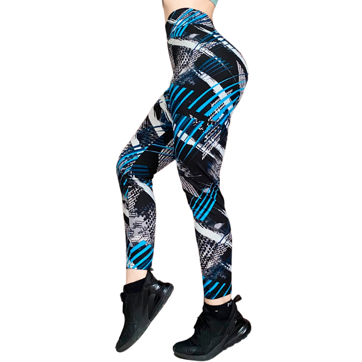 Pack De 2 Mallas Lycra Leggins Gym Casual Mayon Talle alto Mujer Diseños D3