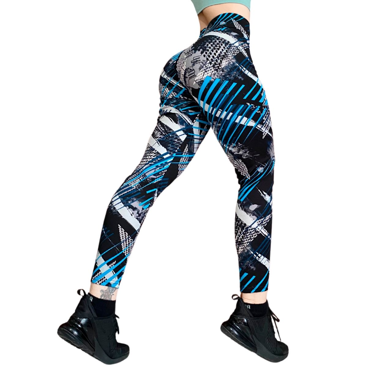 Pack De 2 Mallas Lycra Leggins Gym Casual Mayon Talle alto Mujer Diseños D3