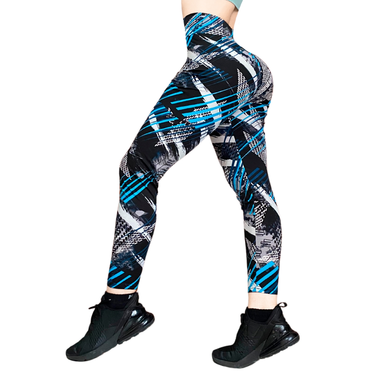 Pack De 2 Mallas Lycra Leggins Gym Casual Mayon Talle alto Mujer Diseños D3
