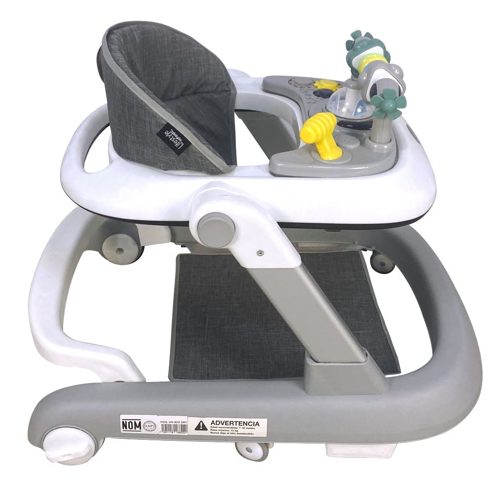 Andadera Para Bebé 3 en 1 Liam Gris Lifestyle By Infanti