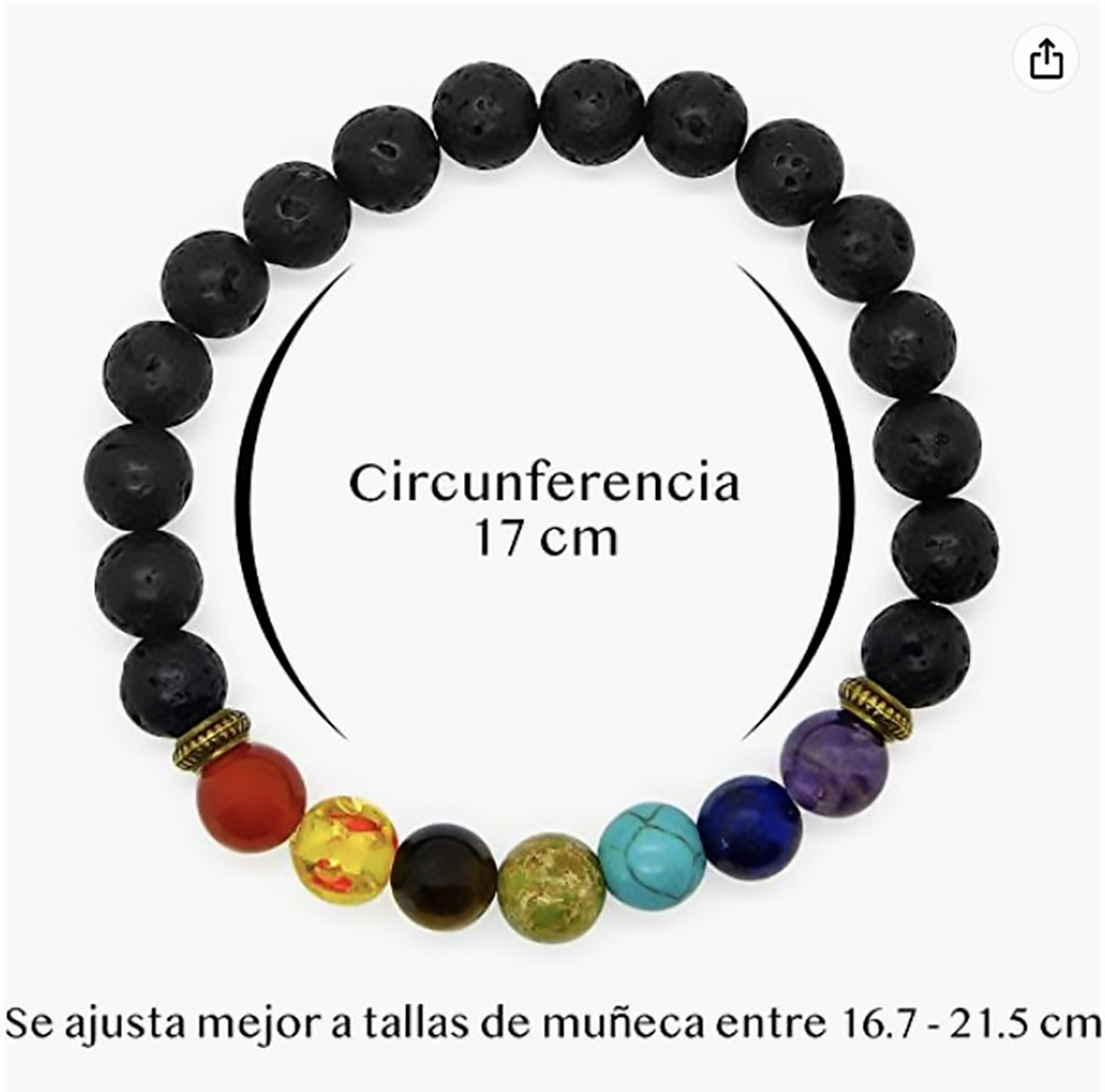 Pulseras para Hombre de Piedras Naturales, Pulseras de Piedras de Ojo de Tigre, Chakras, Lava Volcánica, Howlita o Ónix. Pulseras para Parejas - Ajustables