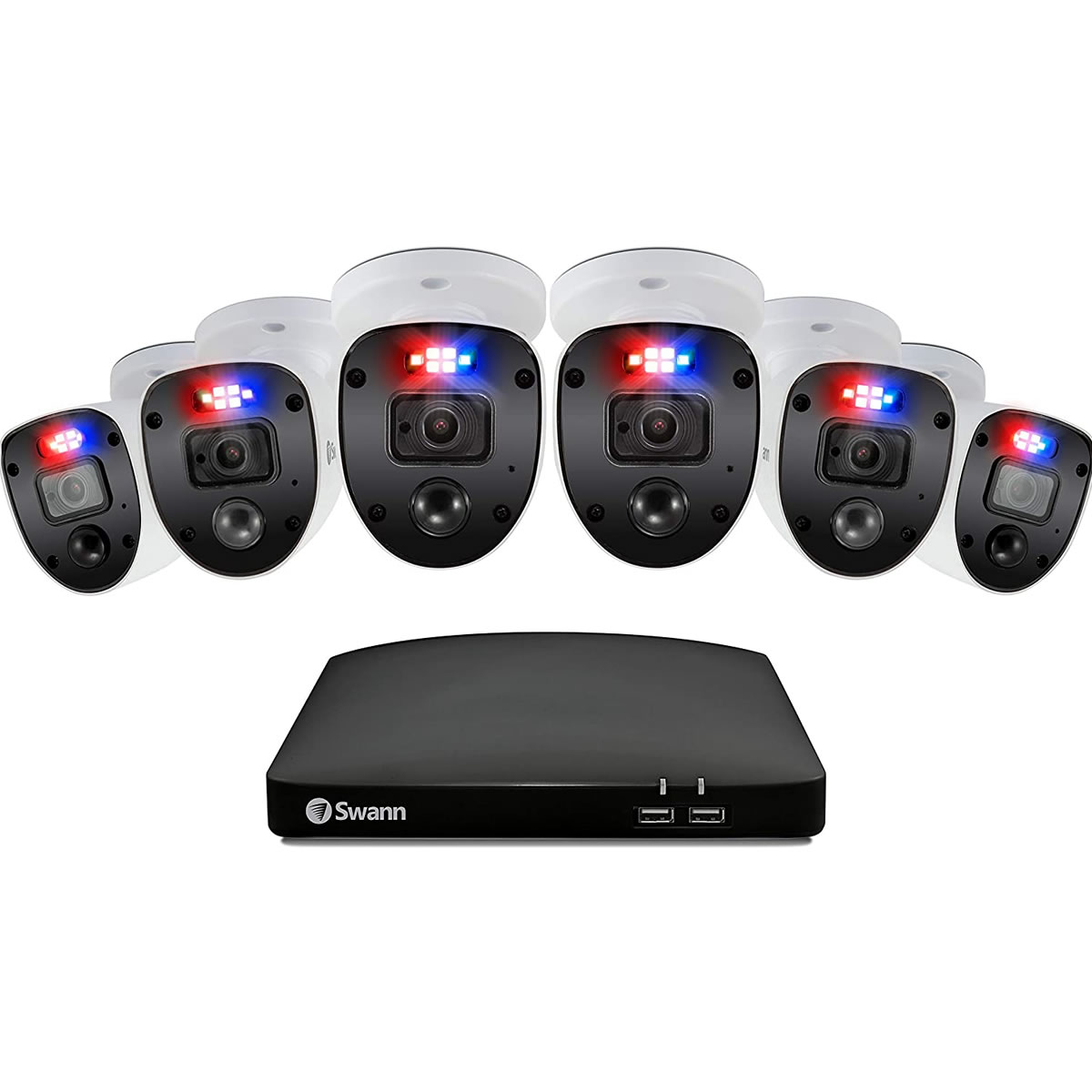 Sistema de Seguridad 8 Canales 6 Cámaras Swann 846806SL SMS
