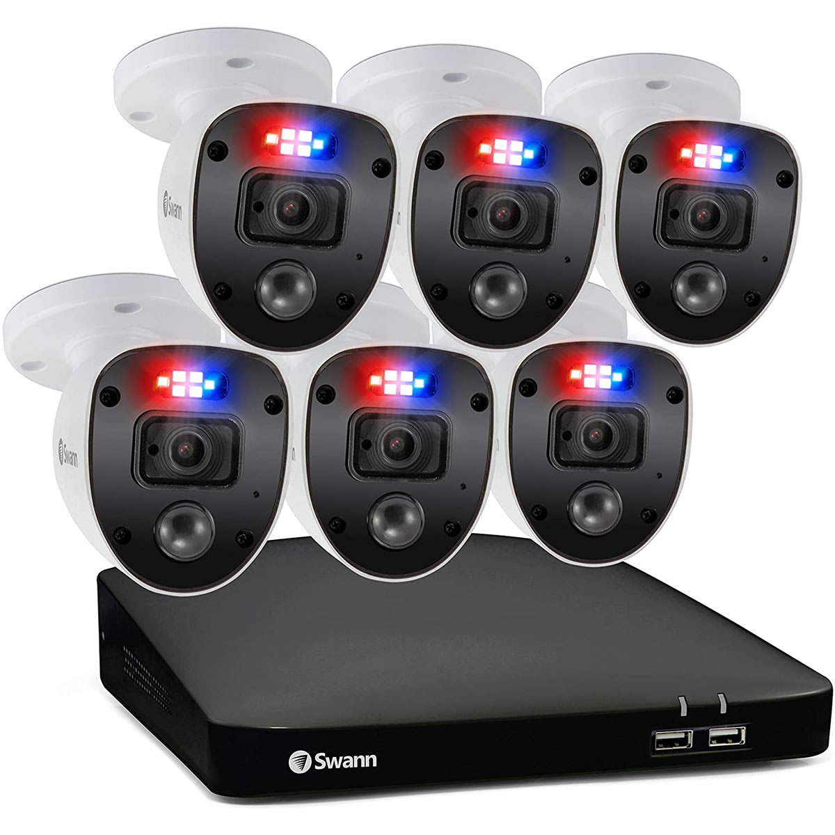 Sistema de Seguridad 8 Canales 6 Cámaras Swann 846806SL SMS