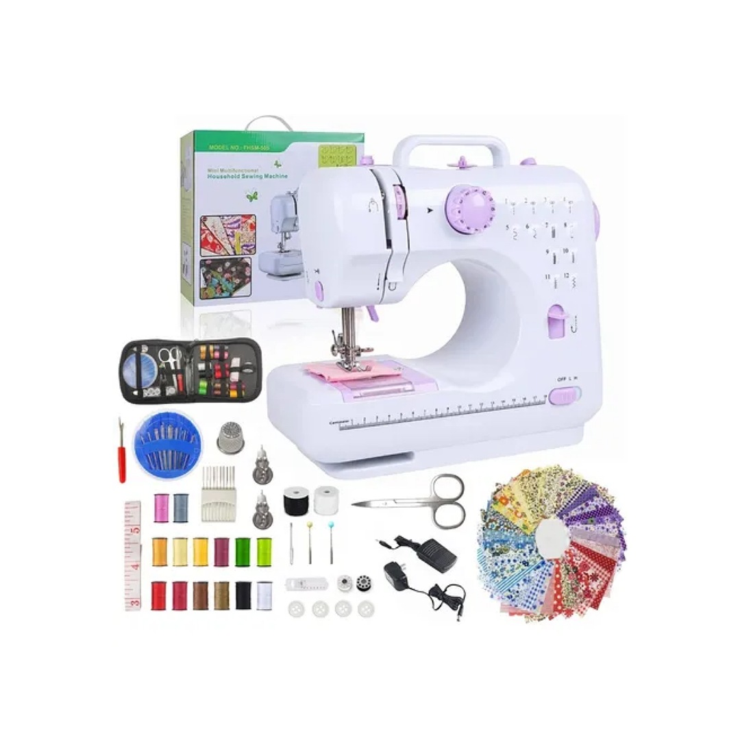 Máquina de coser portátil, mini máquina de coser eléctrica para el hogar,  multiusos, 12 puntadas integradas con pedal para coser en casa