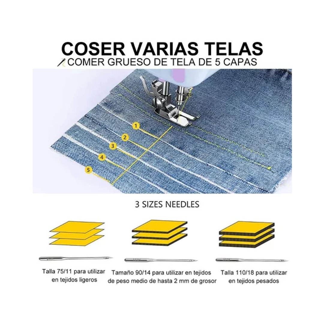 Máquina Coser Eléctrica Portátil El Hogar 115 Piezas Set Marca Yabely