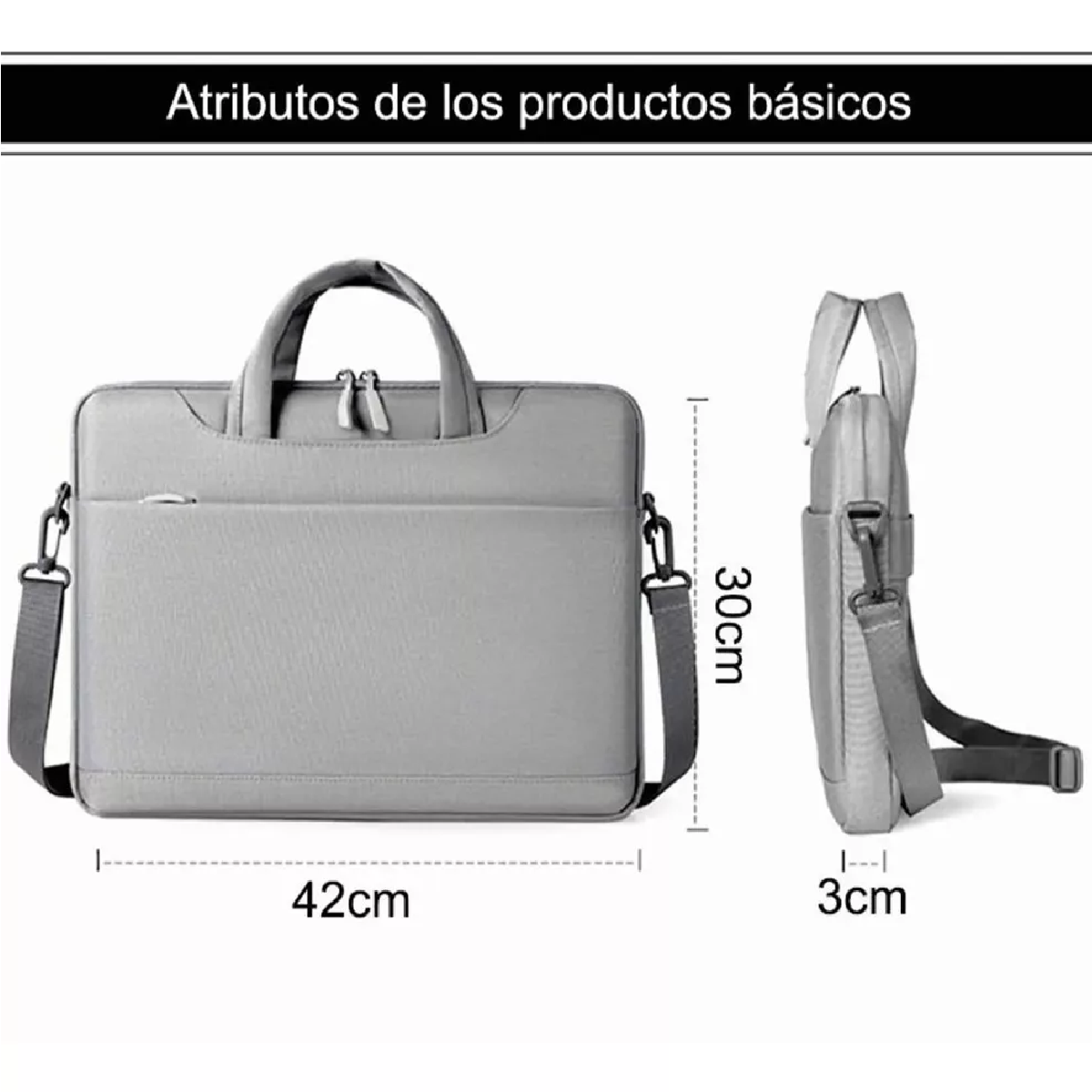 Bolsa Para Laptop 15.6 Pulgada Maletín Impermeable Portatil Gris