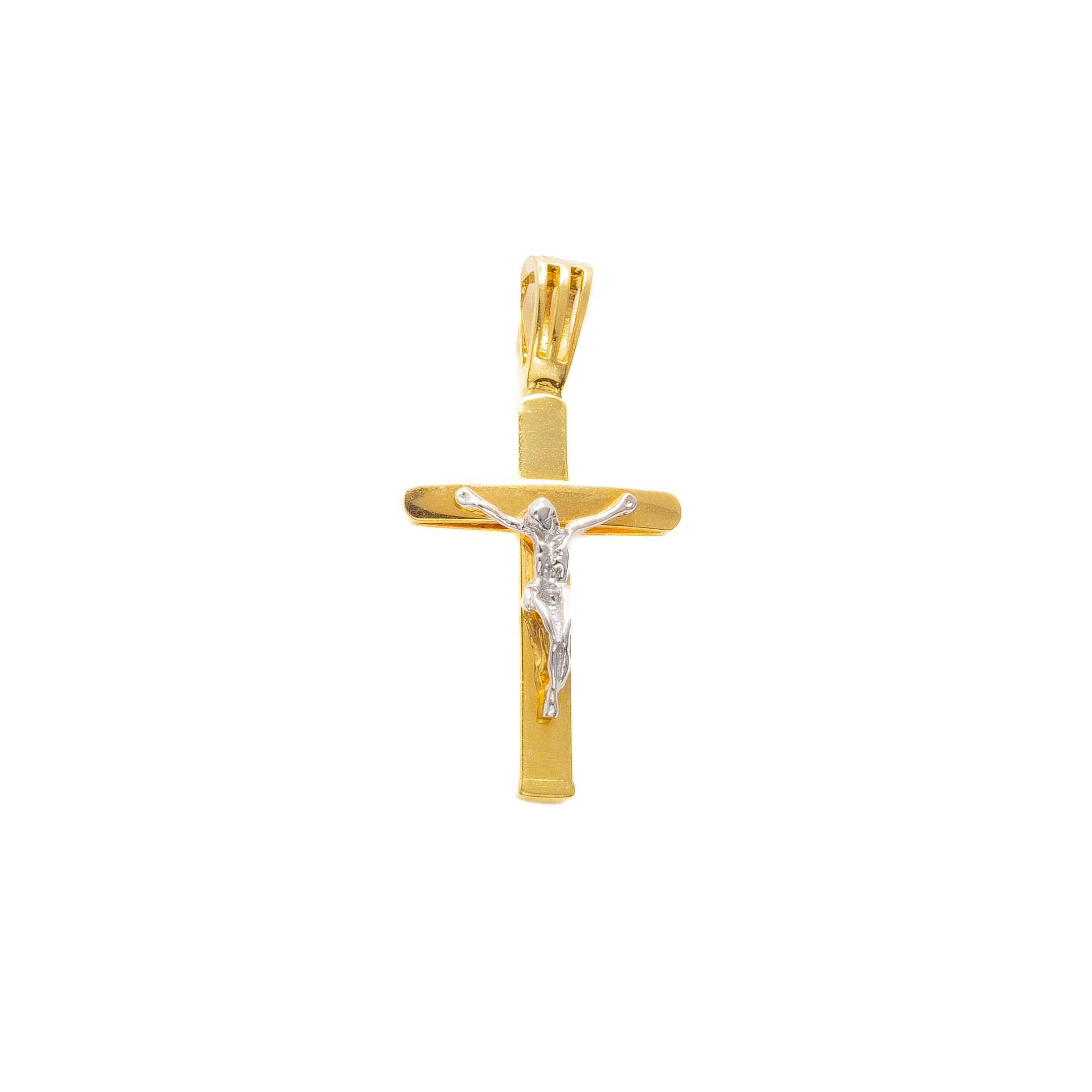 Cruz Cristo 2 Oros Oro 14 Kilates.