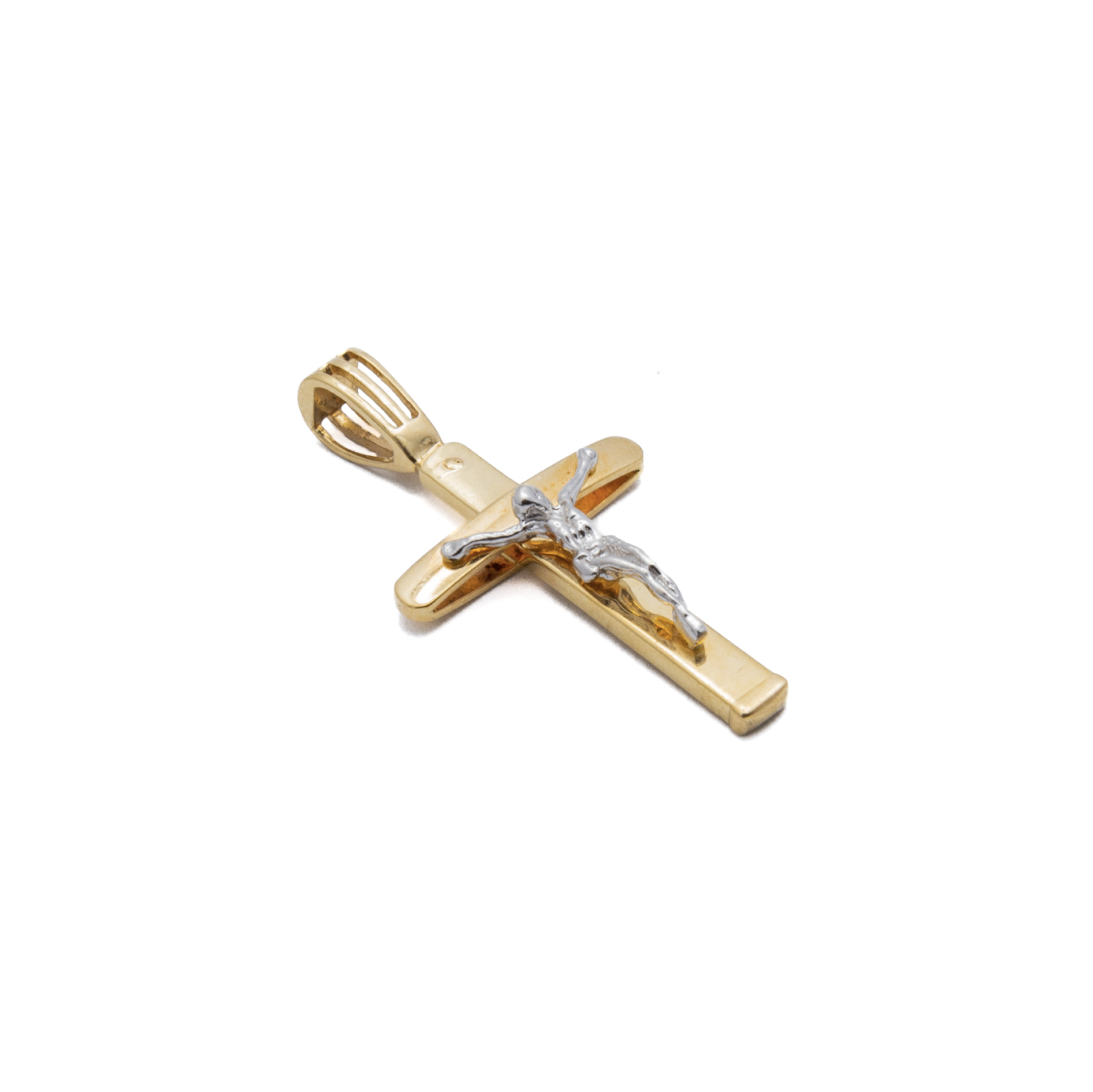 Cruz Cristo 2 Oros Oro 14 Kilates.