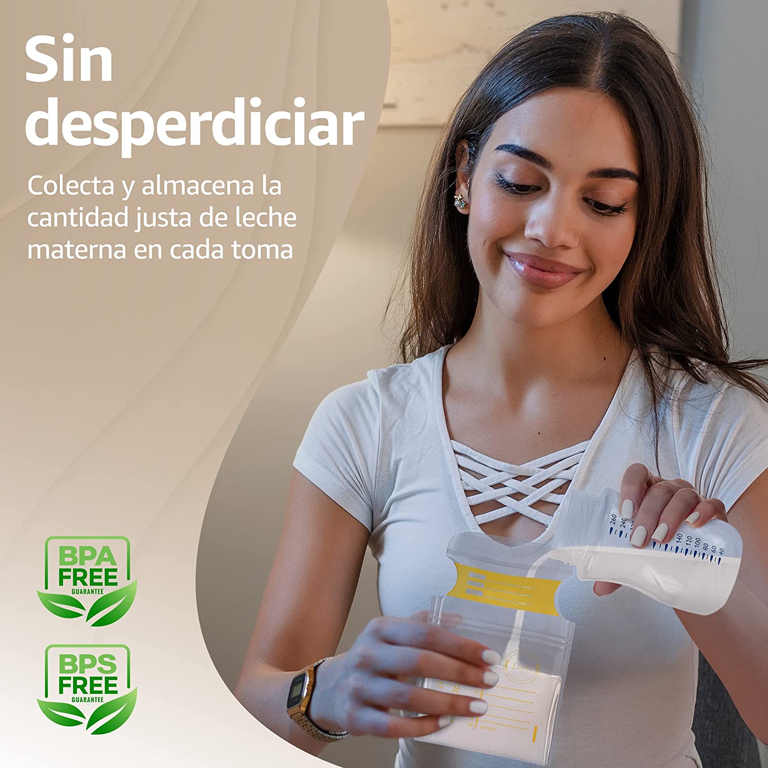 Lurko Bolsas de Almacenamiento de Leche Materna Desechables Bolsas de Leche Materna en 3 Tamaños Breast Milk Bag 100, 150 y 240 ml Bolsas para Almacenar Leche Materna Breastmilk Esterilizadas Bolsas Recolectoras de Leche Materna Listas para Usarse (100)