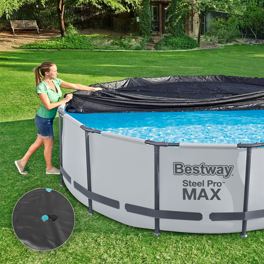 Cubierta De Alberca Circular 370 Cm Pvc Cobertor De Piscina