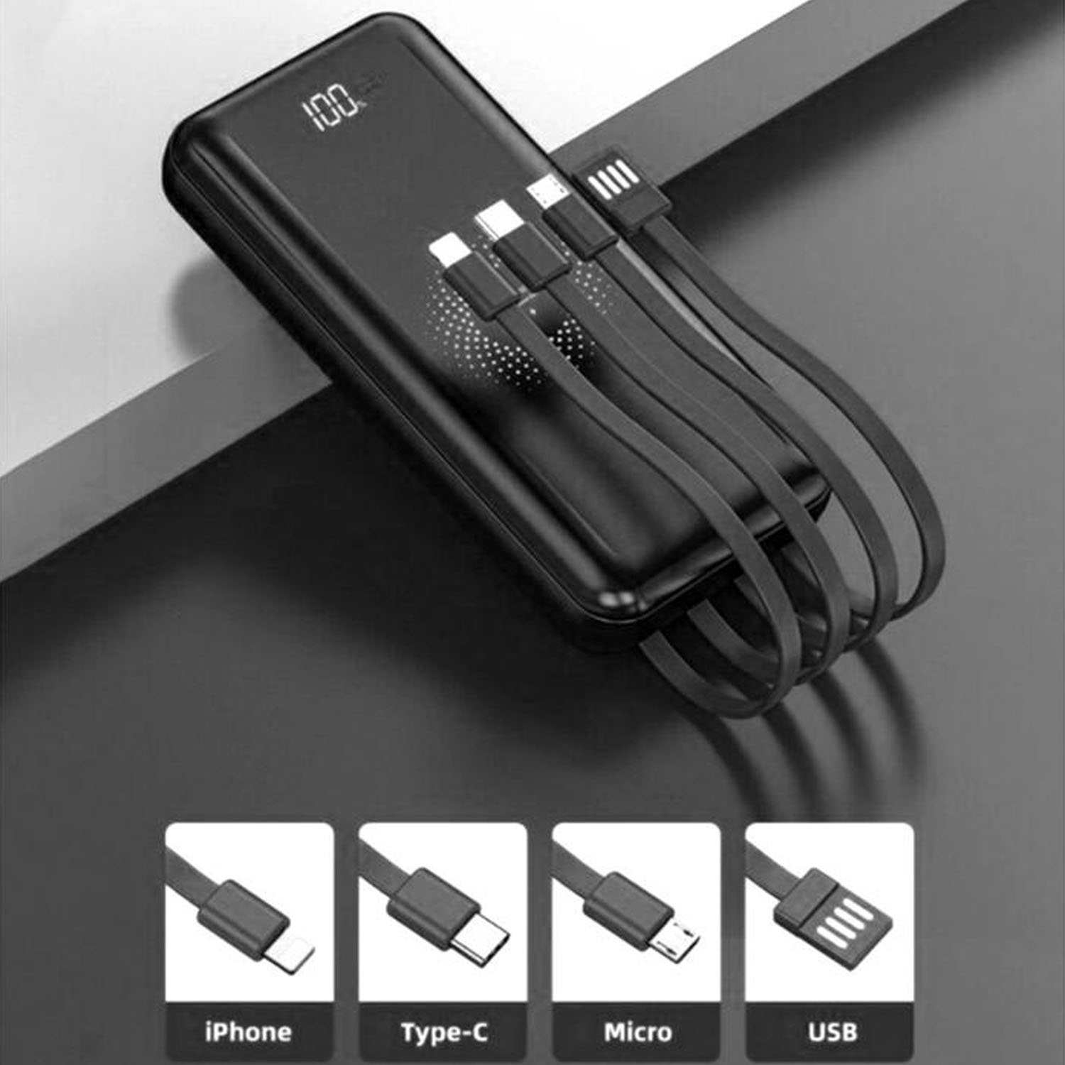 Cargador Qi Portátil Inalámbrico MXQBU-002-6 30000Mah Blanco Salida Qi Inalámbrica, 1xUSB 2,0 Entrada USB Tipo C Cable USB no Incluido, Qi BankPlus