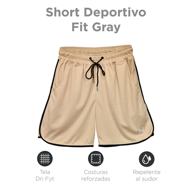 Short Deportivo Hombre Red Baboon Fit Gray Short Deportivo Ajustable M