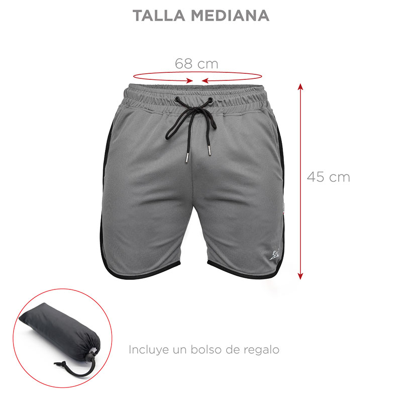 Short Deportivo Hombre Red Baboon Fit Gray Short Deportivo Ajustable M