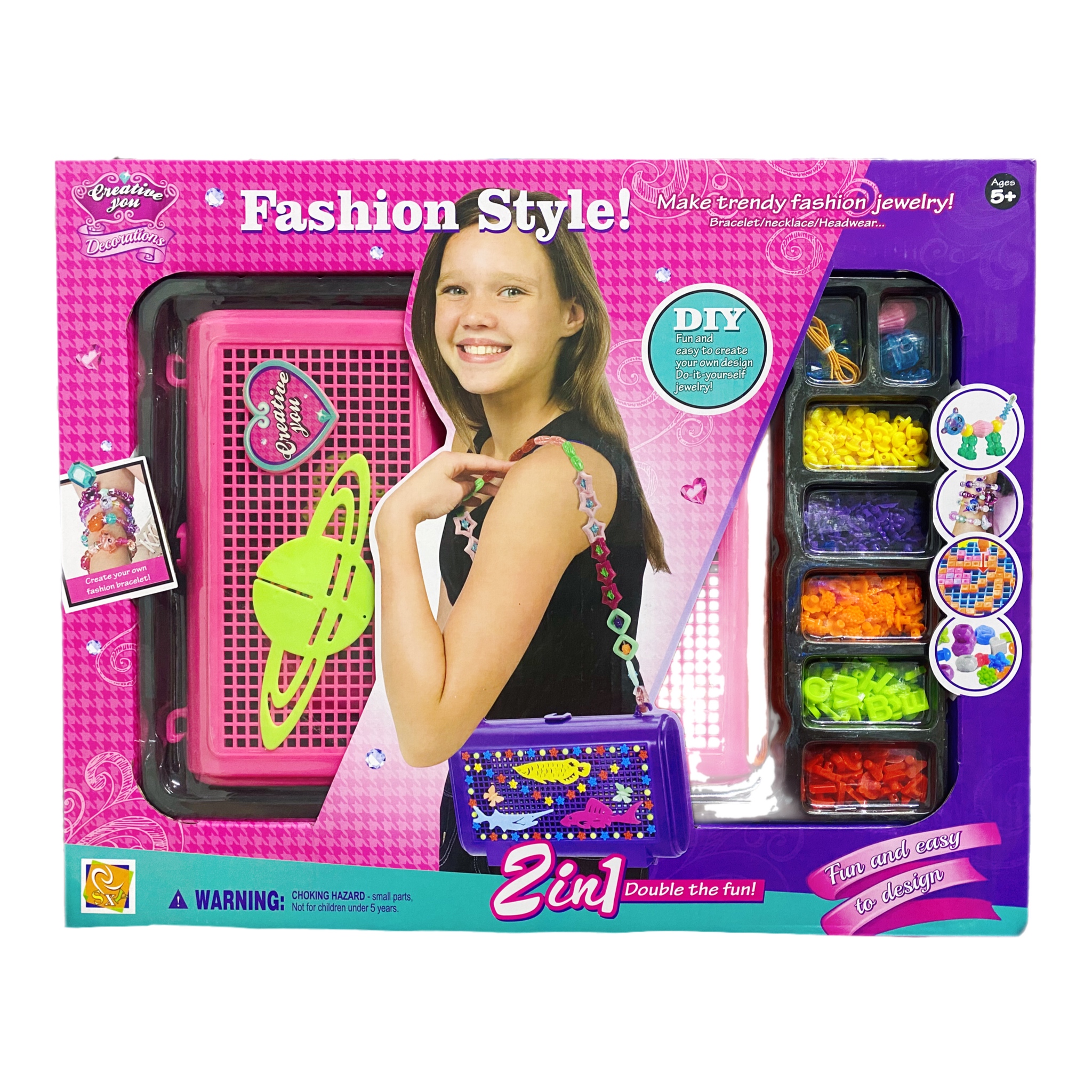 Set Para Hacer Pulseras Con Bolsa Juguete Fashion Style 2en1